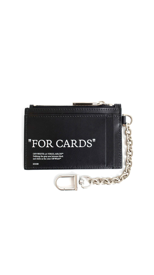 Quote Card Case With Key Chain - Black