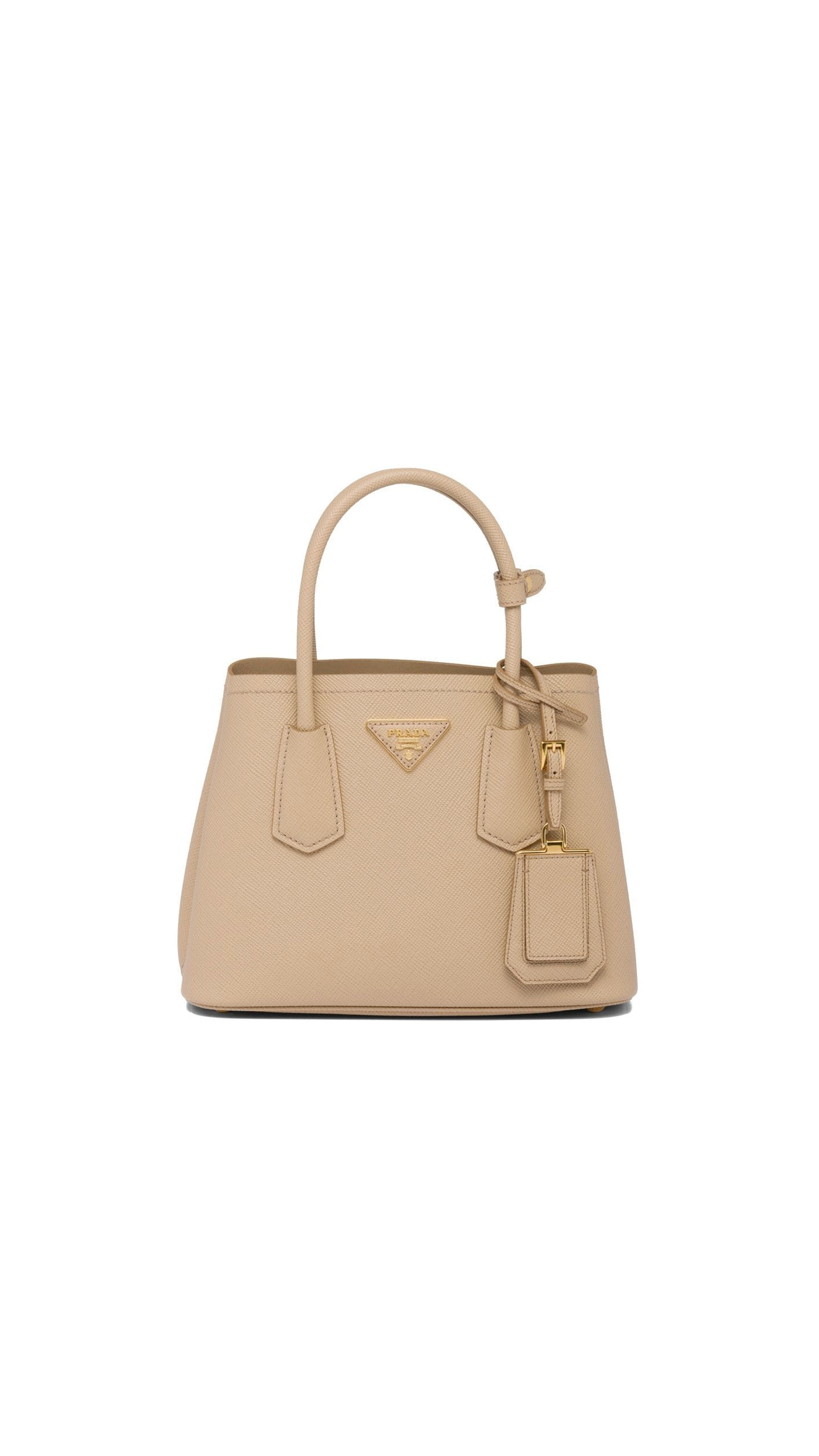 Double Saffiano Leather Mini Bag - Sand Beige