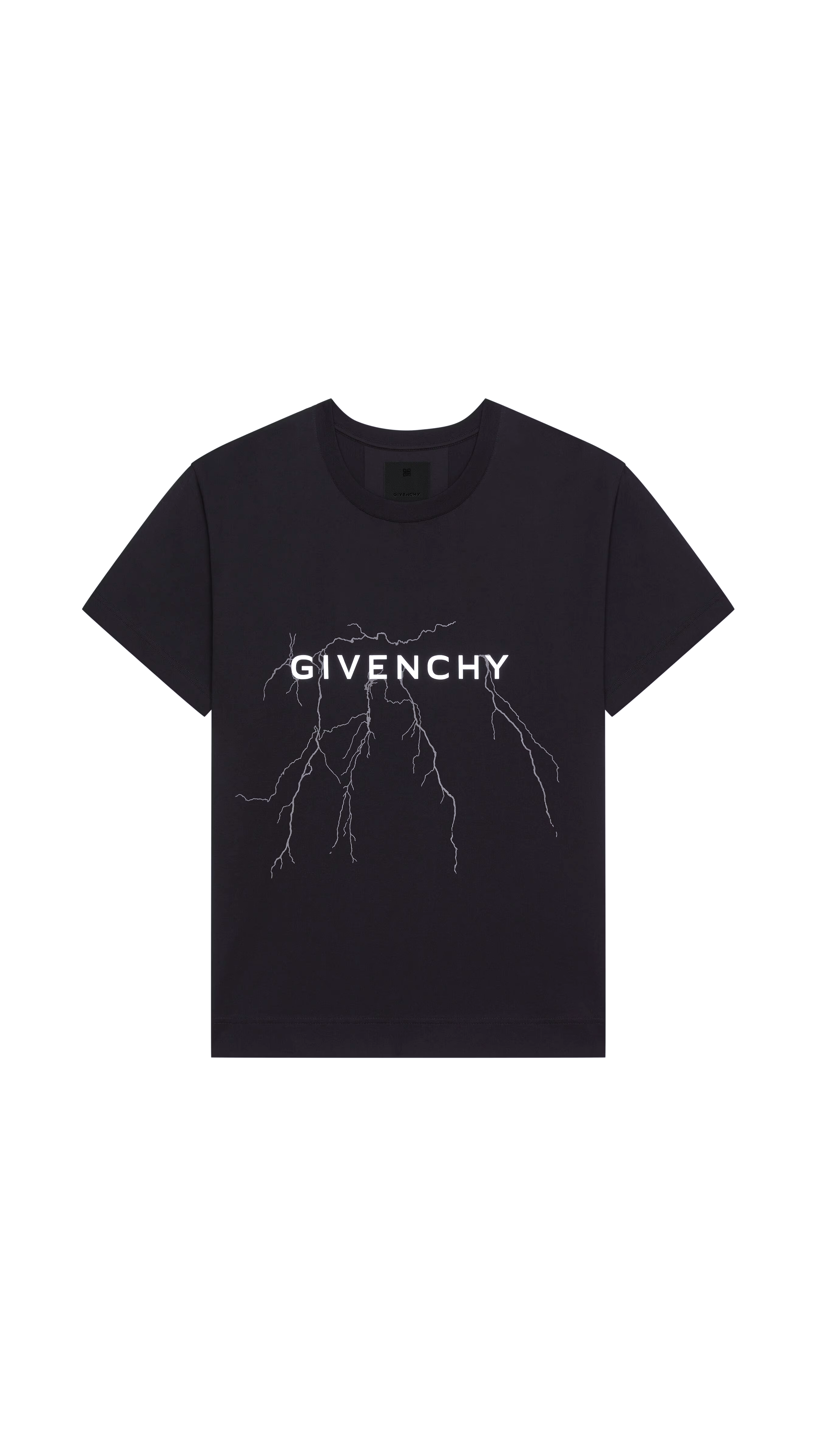 Boxy Fit T-shirt n Cotton With Reflective Artwork - Black