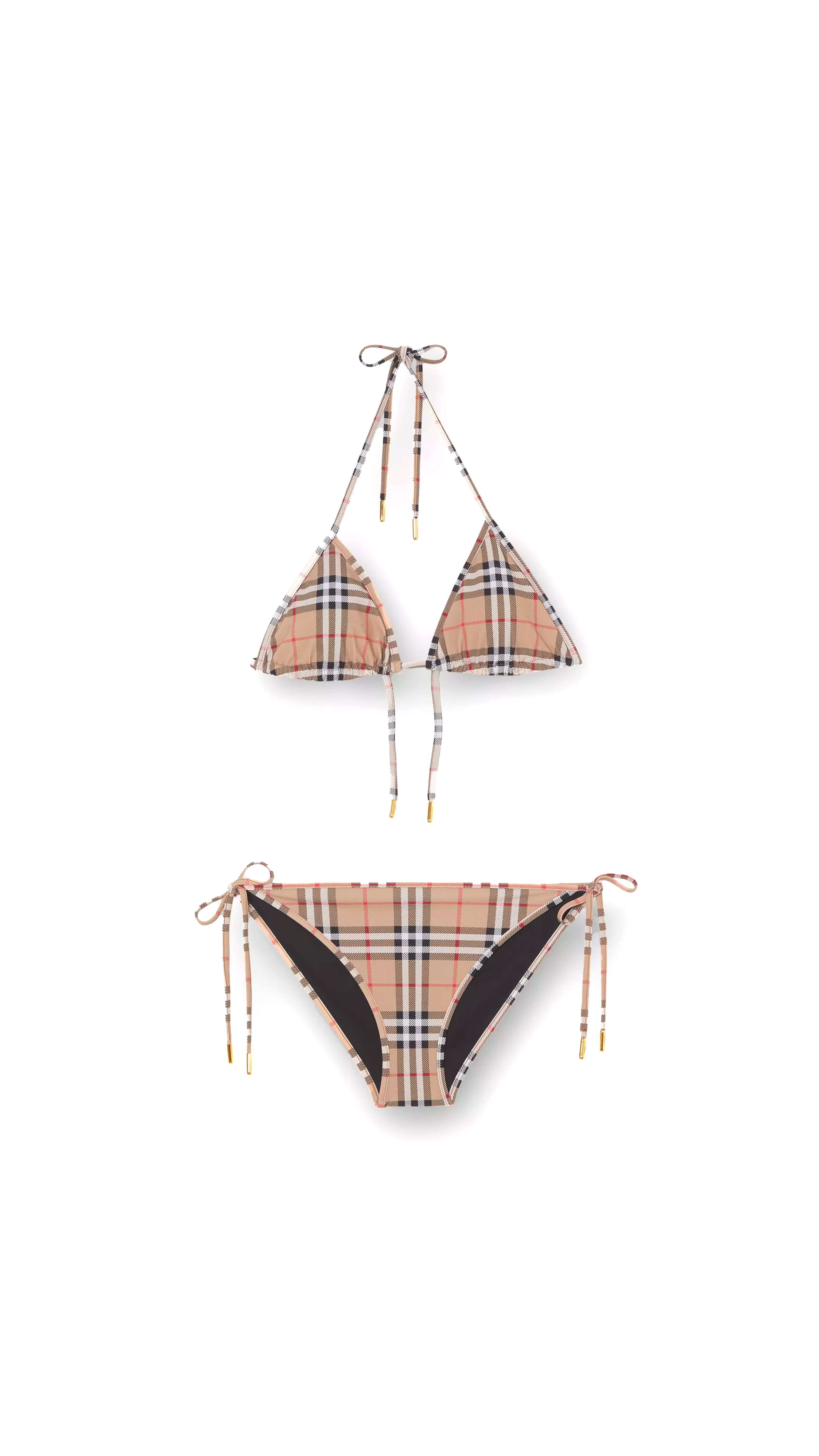 Vintage Check Triangle Bikini - Archive Beige