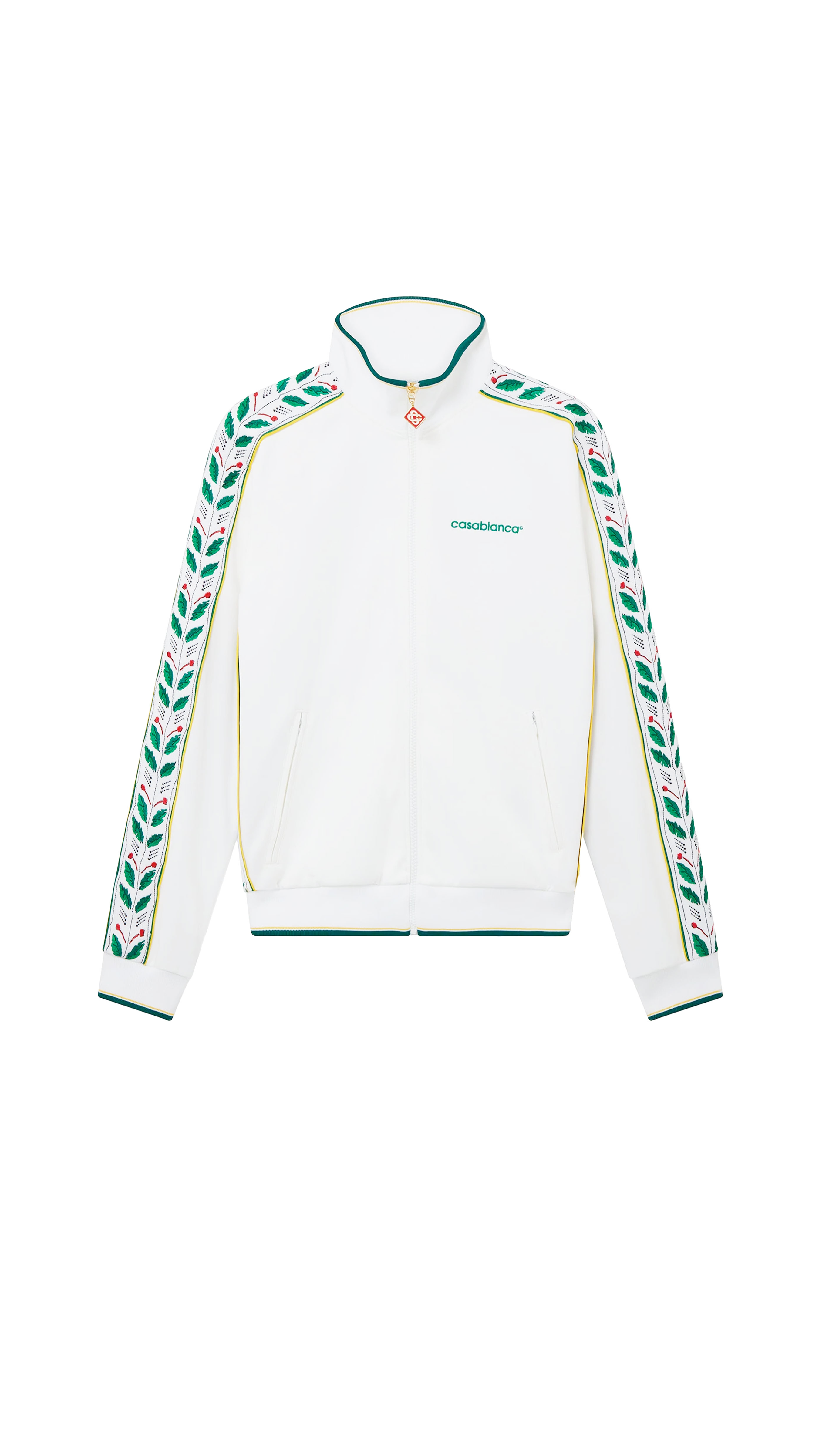 Casablanca Motosport Laurel Tape Sweatshirt  - White