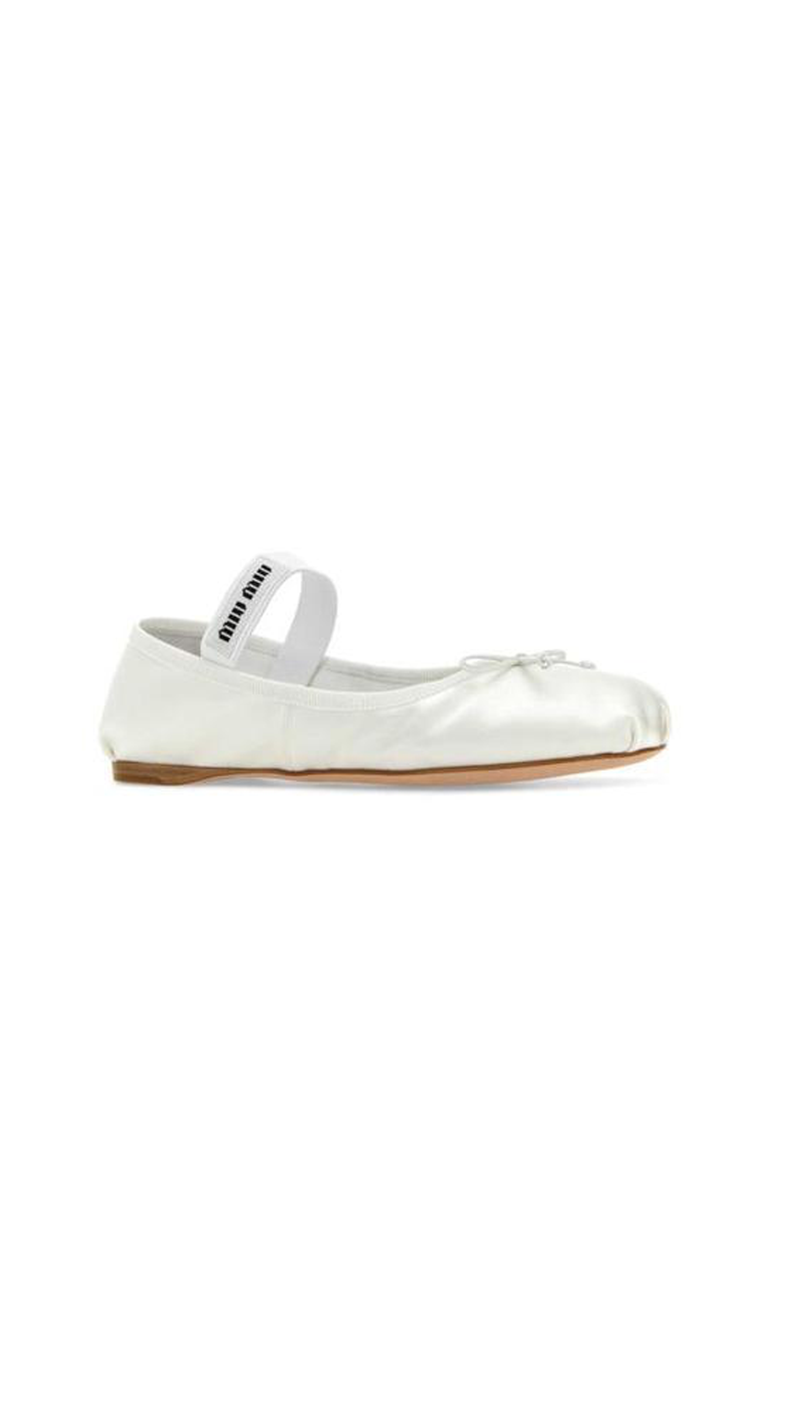 Satin Ballerinas - White