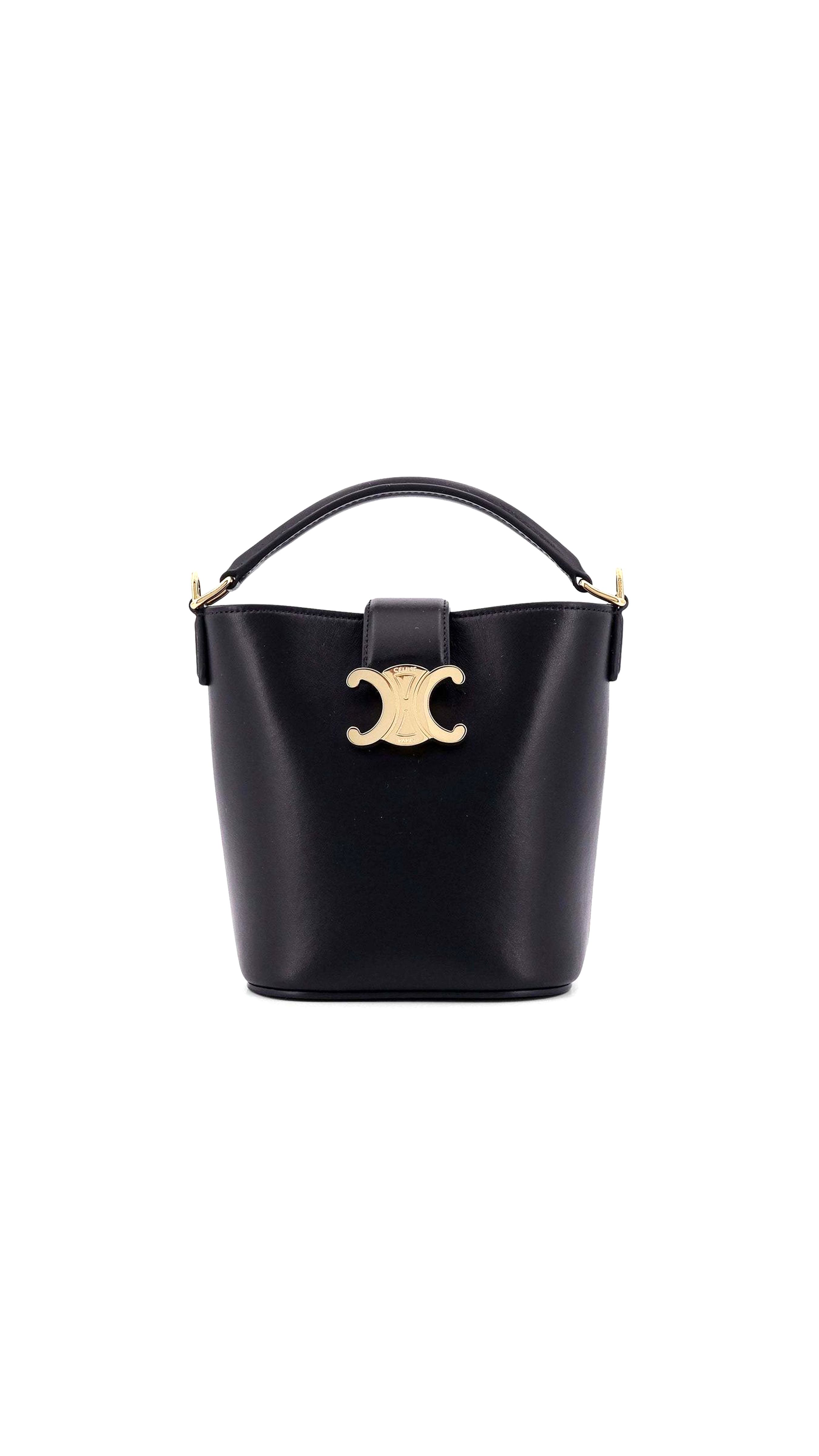 Mini Bucket Louise in Smooth Calfskin - Black