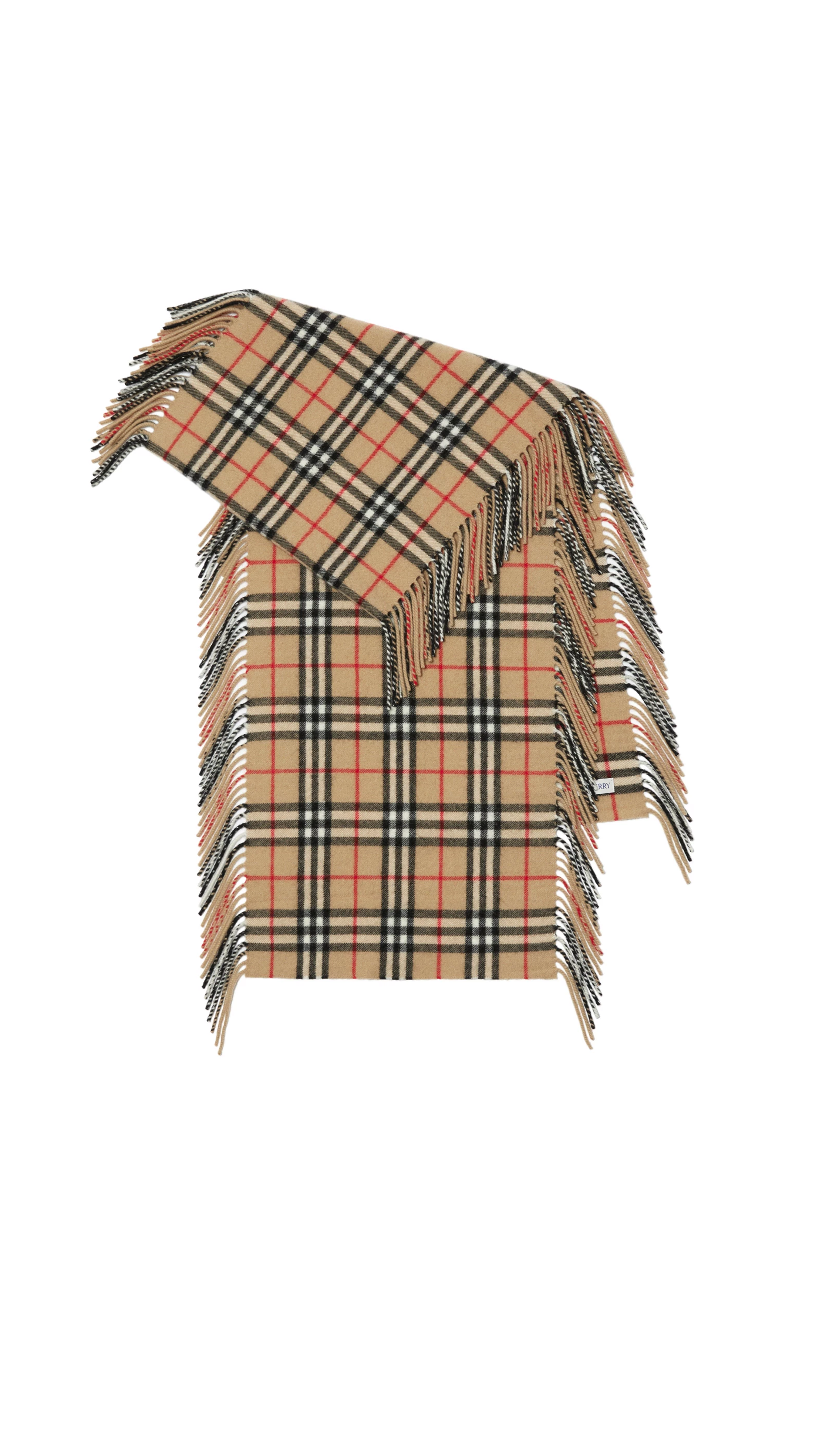 Check Cashmere Happy Scarf - Archive Beige