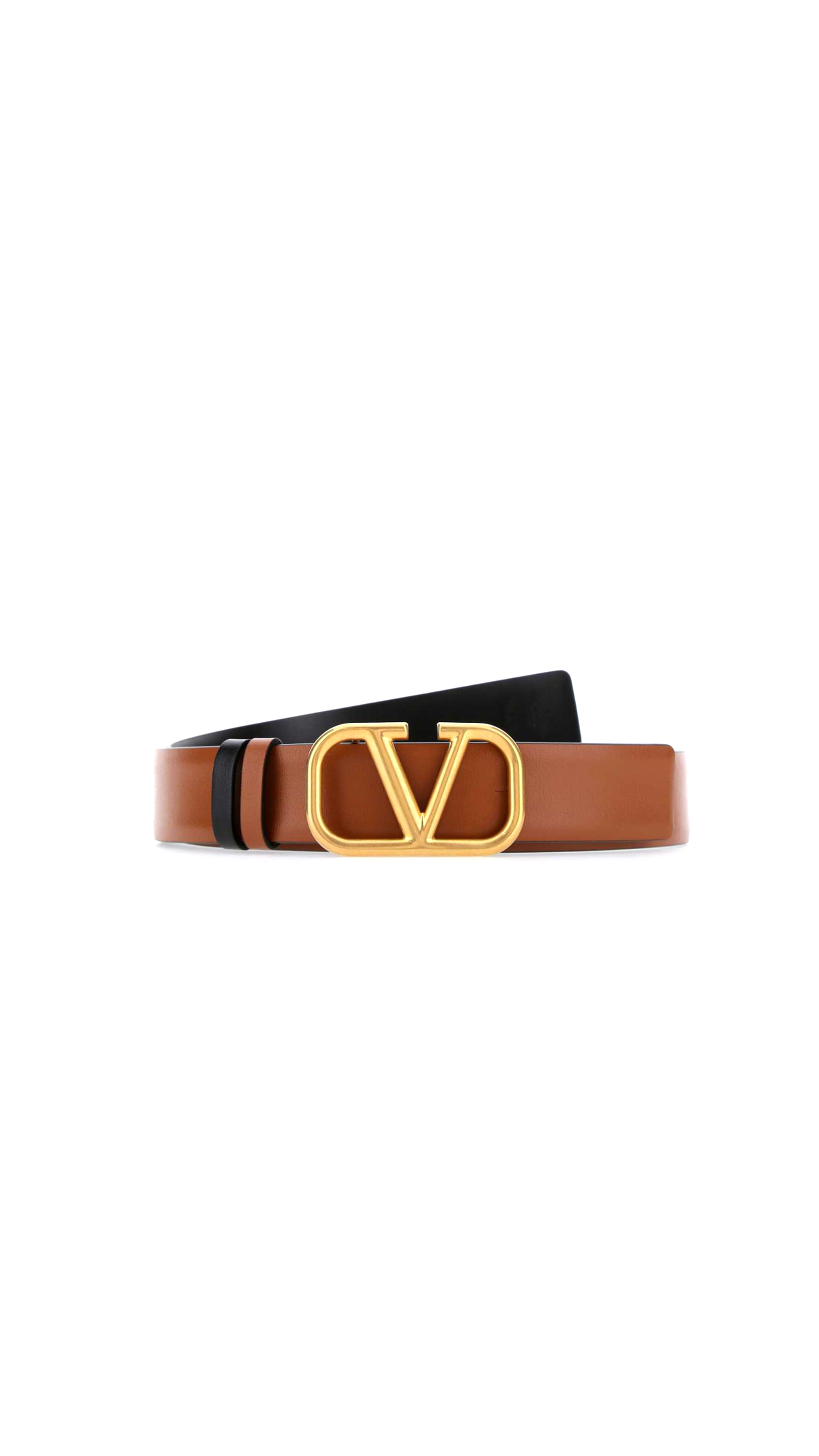 VLogo Leather Belt 40mm - Brown/Black