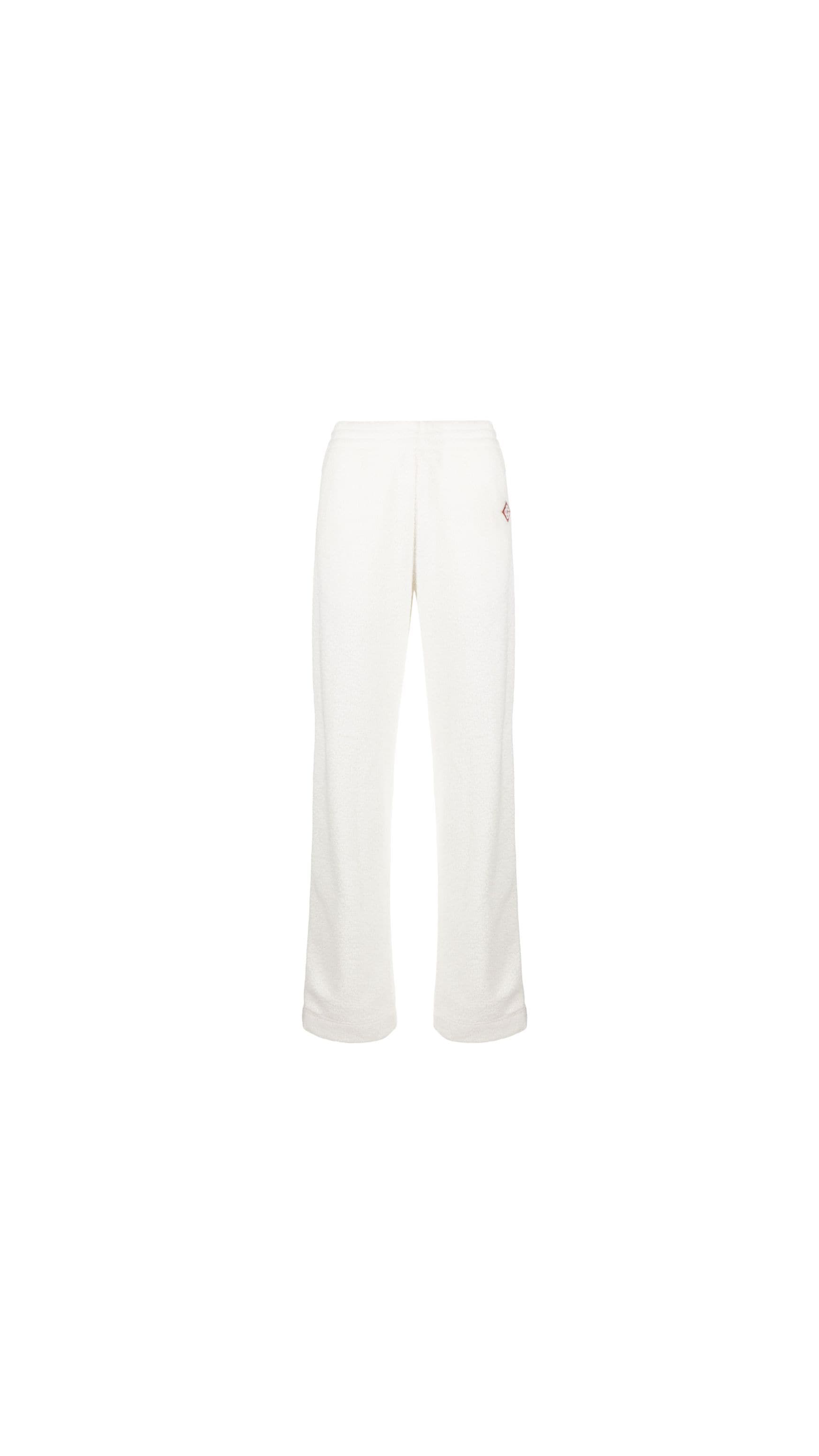 Logo-patch Side-stripe Fleece Track Pants - White