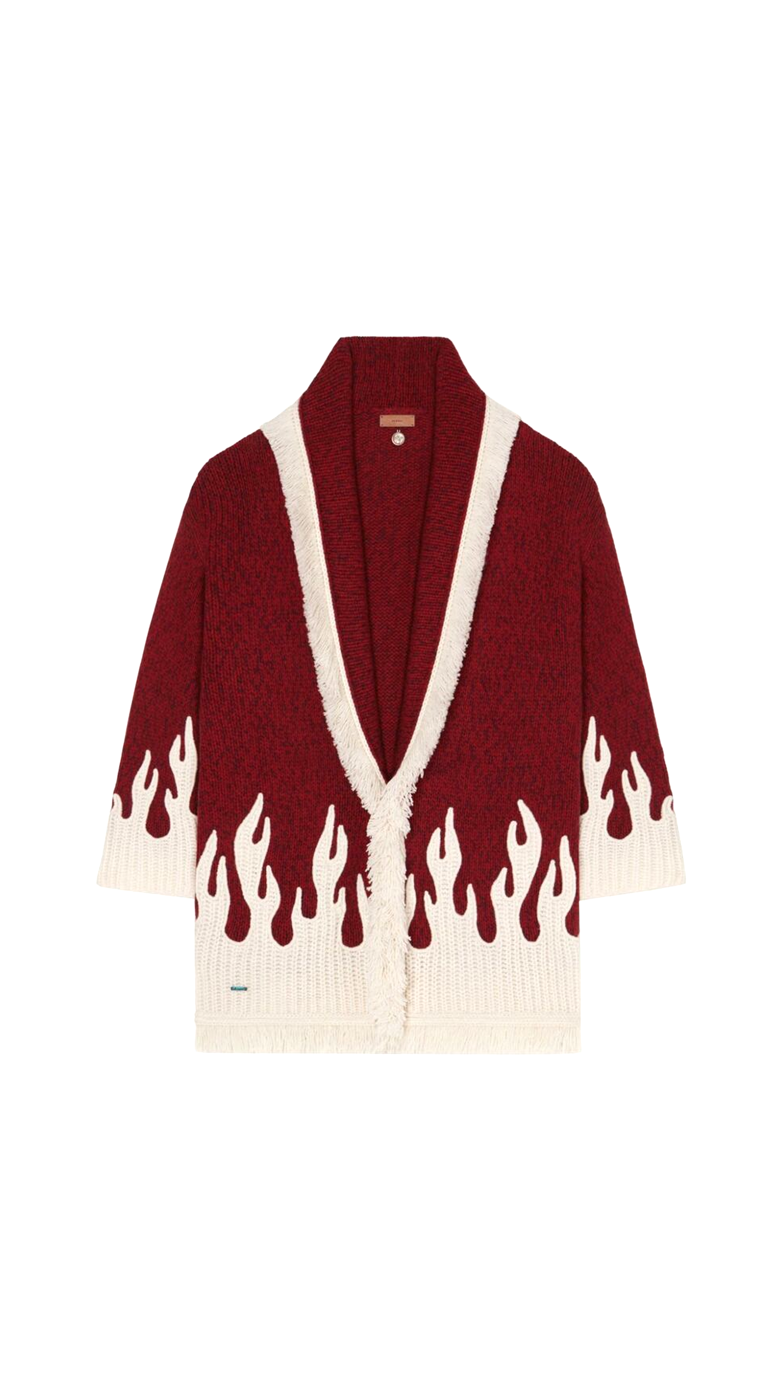 Wool Blend Knitted - Ecru/red