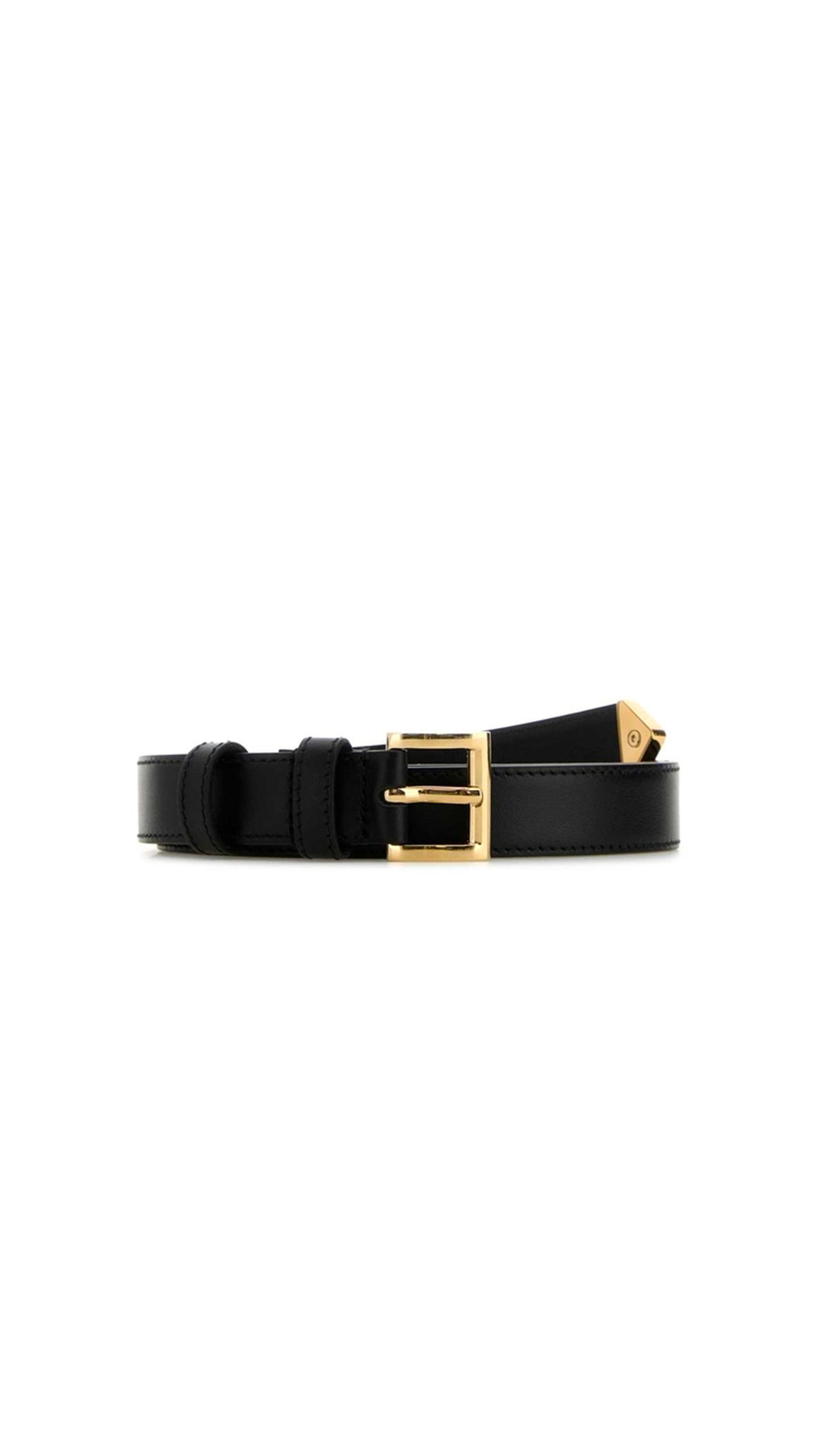 Saffiano Leather Belt - Black