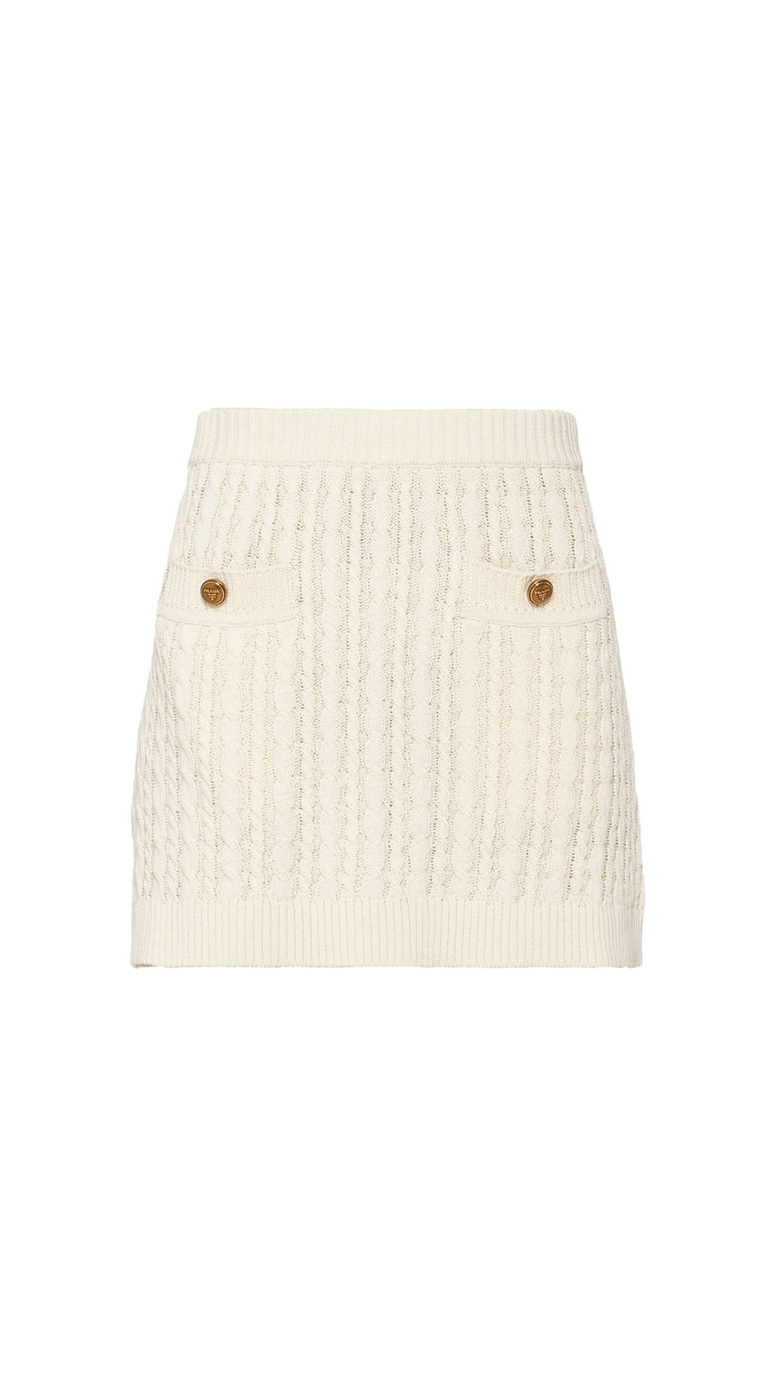 Cotton Mini Skirt - White