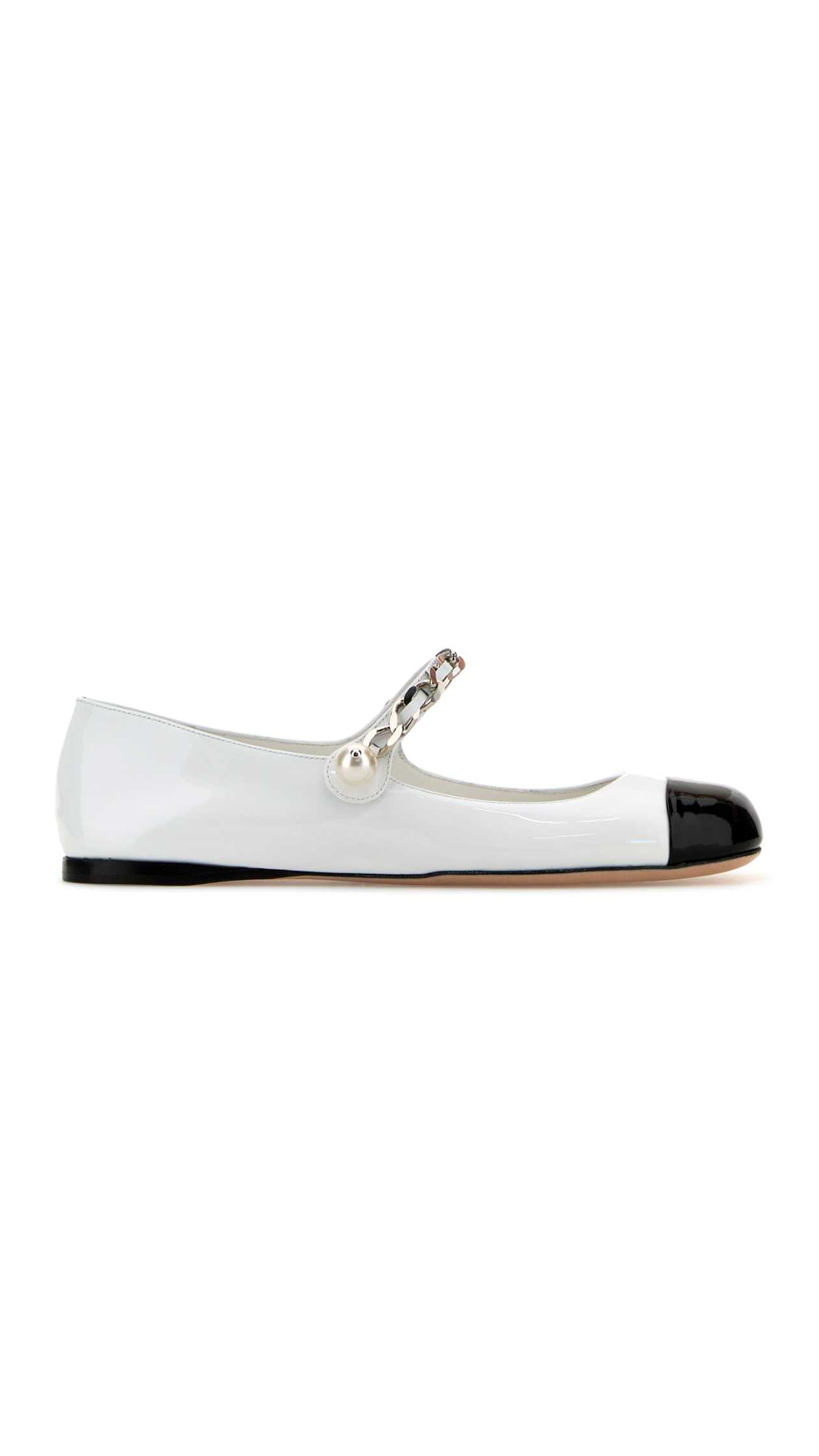 Patent Leather Ballerinas - White/Black