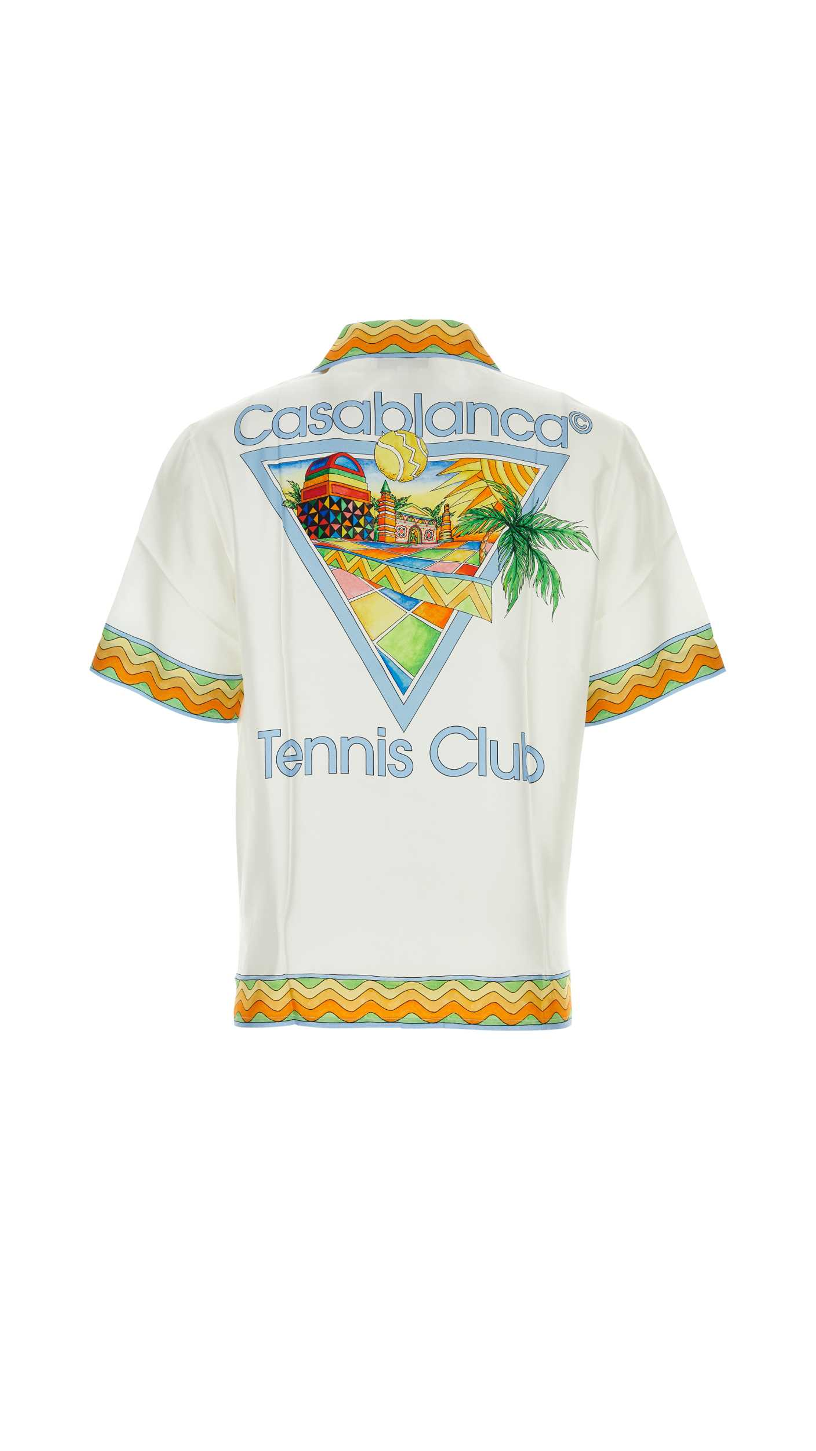 Afro Cubism Tennis Club Silk Shirt - White