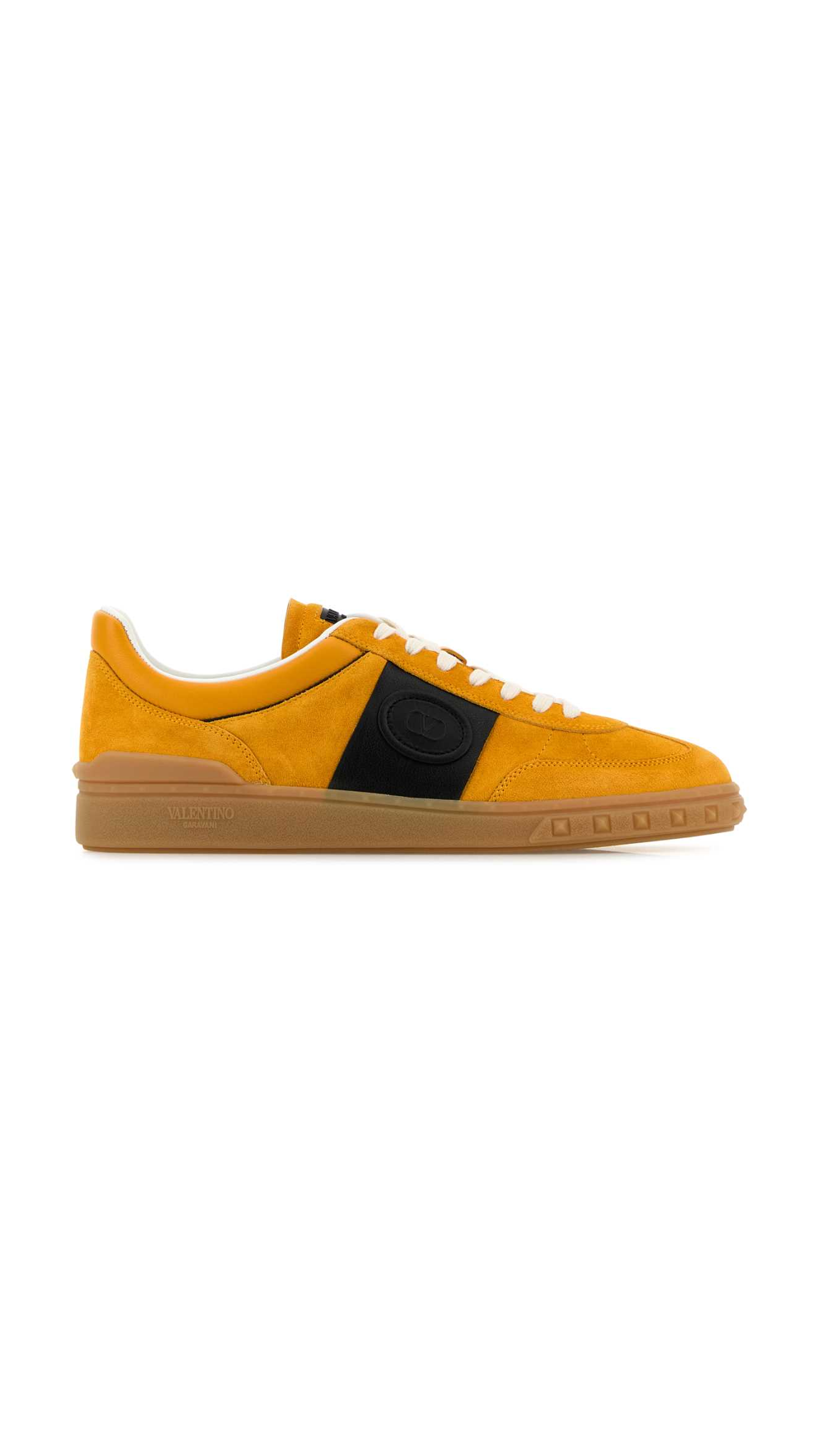 Upvillage Sneaker in Split Suede Leather and Nappa Calfskin - Orange/Black