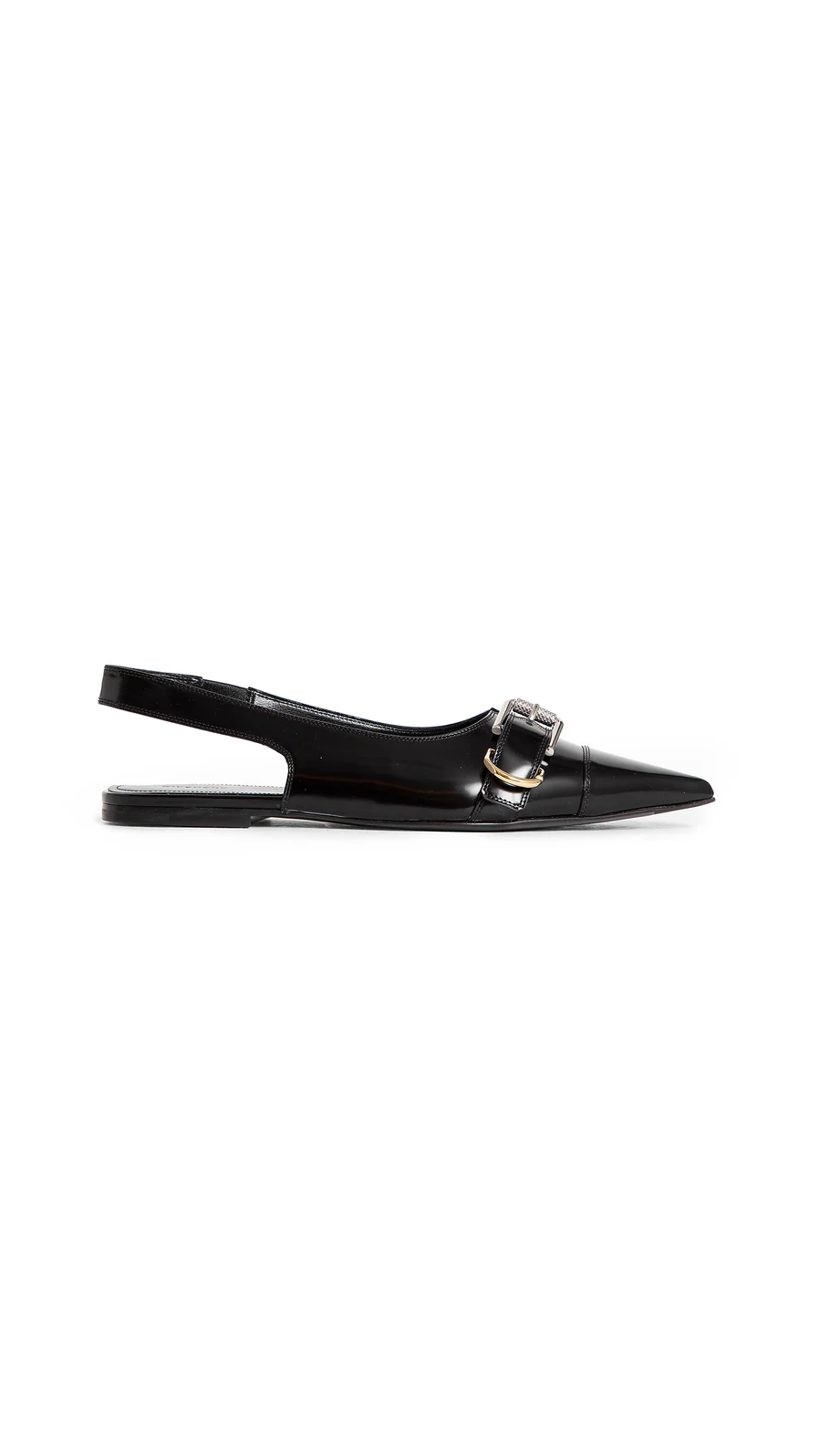 Voyou Flat Slingbacks - Black