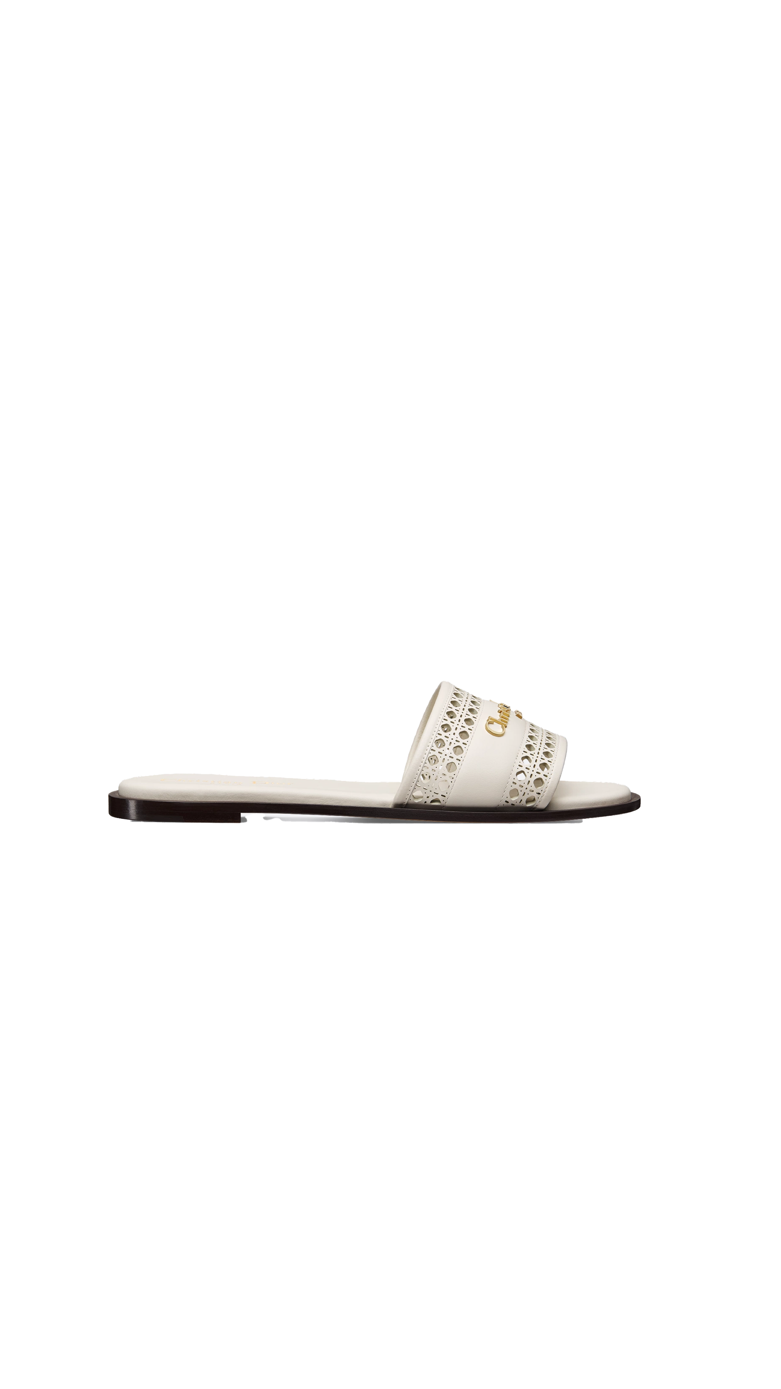 D-Lane Leather Slide - White