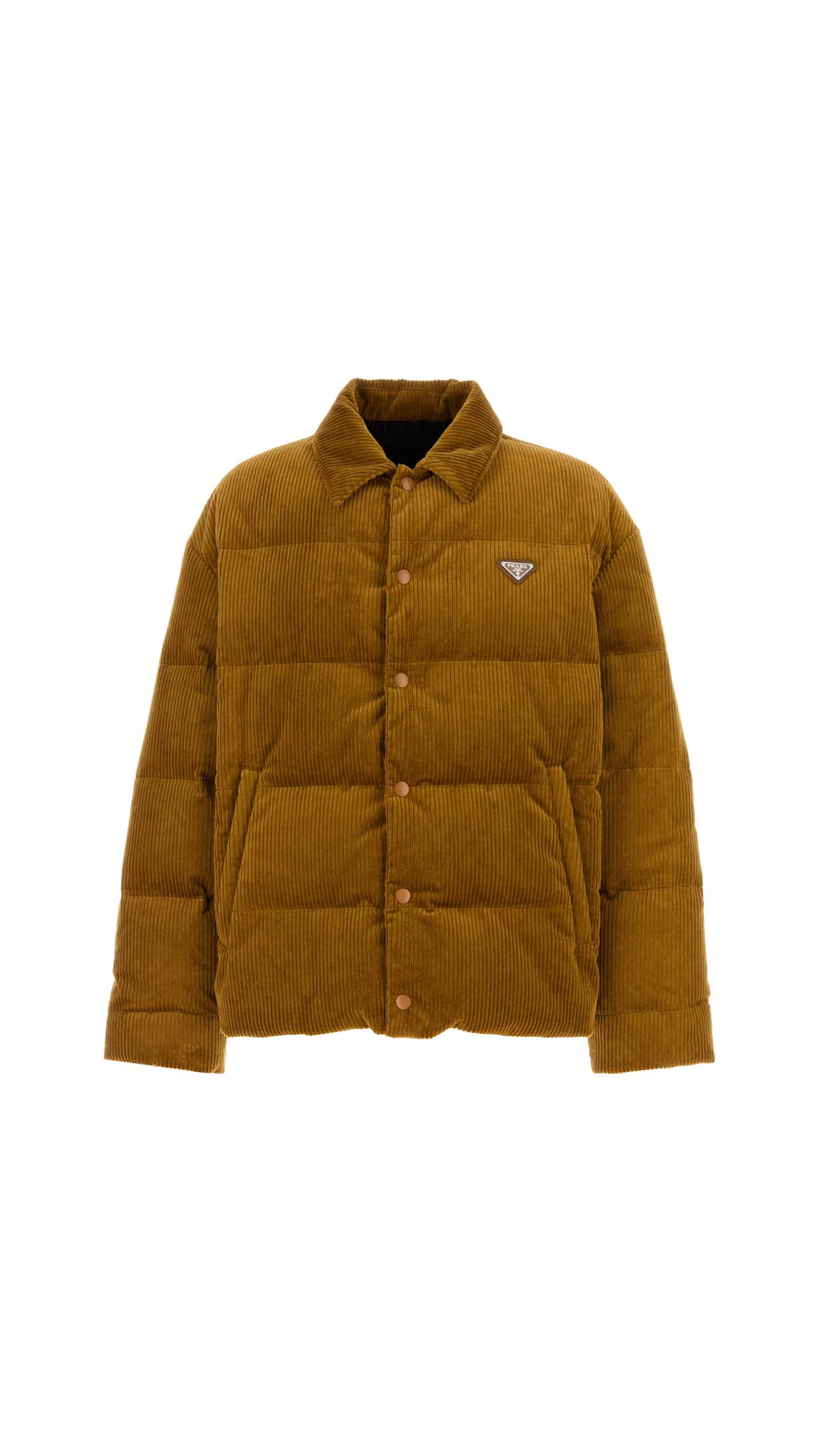 Corduroy Down Jacket - Mustard