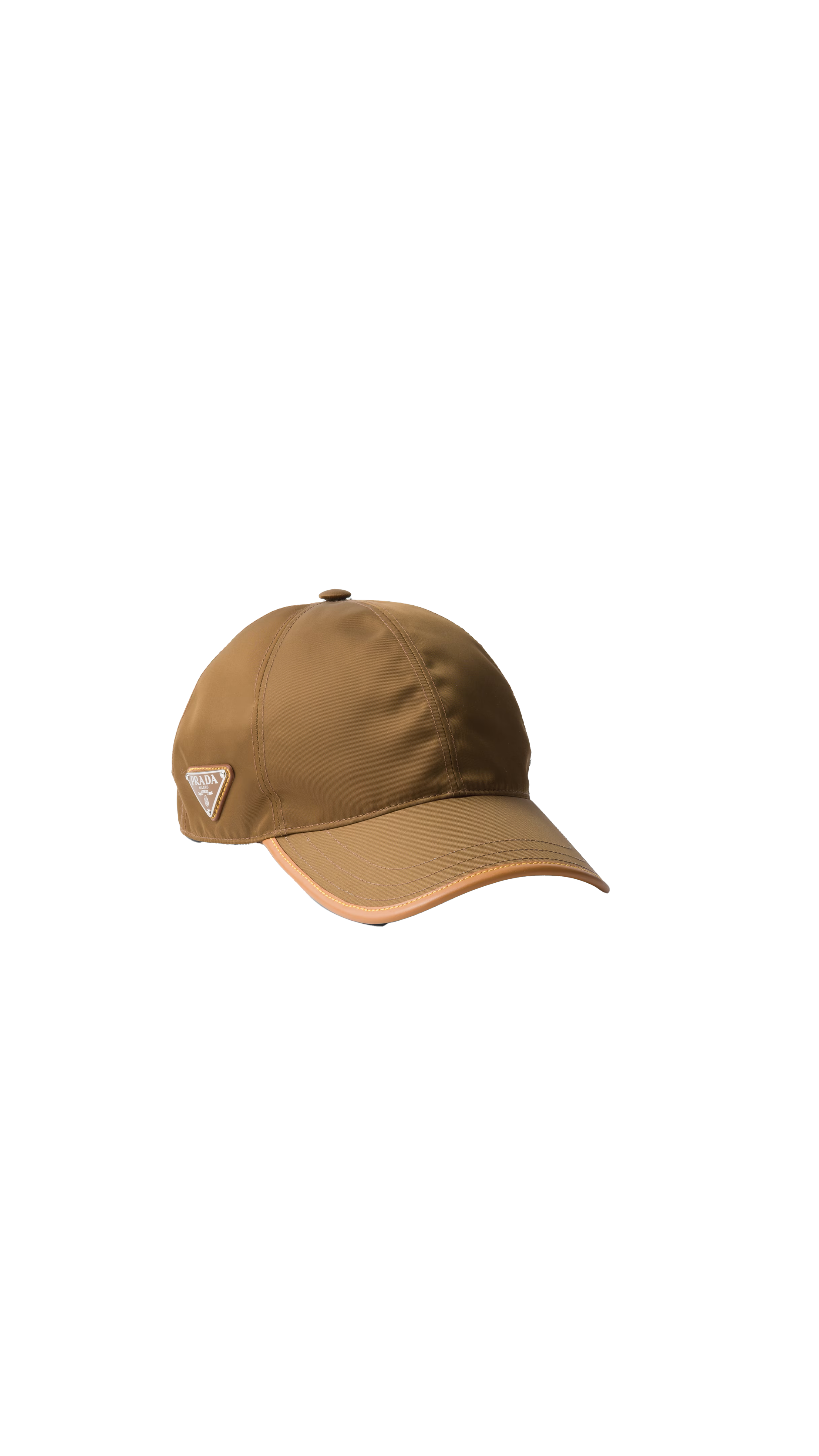 Re-nylon and Leather Baseball Cap - Cork Beige