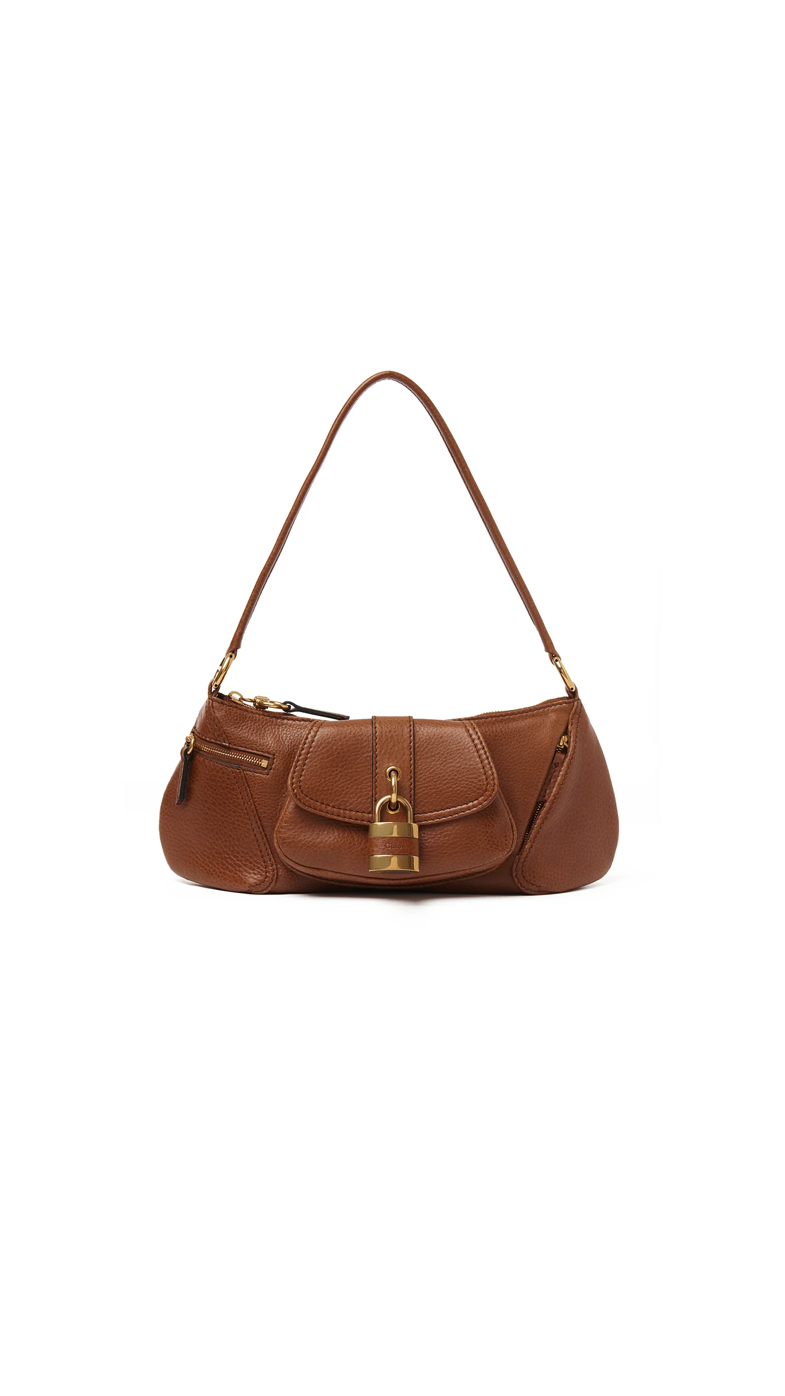 The 99 Shoulder Bag In Grained Leather - Clay Brown