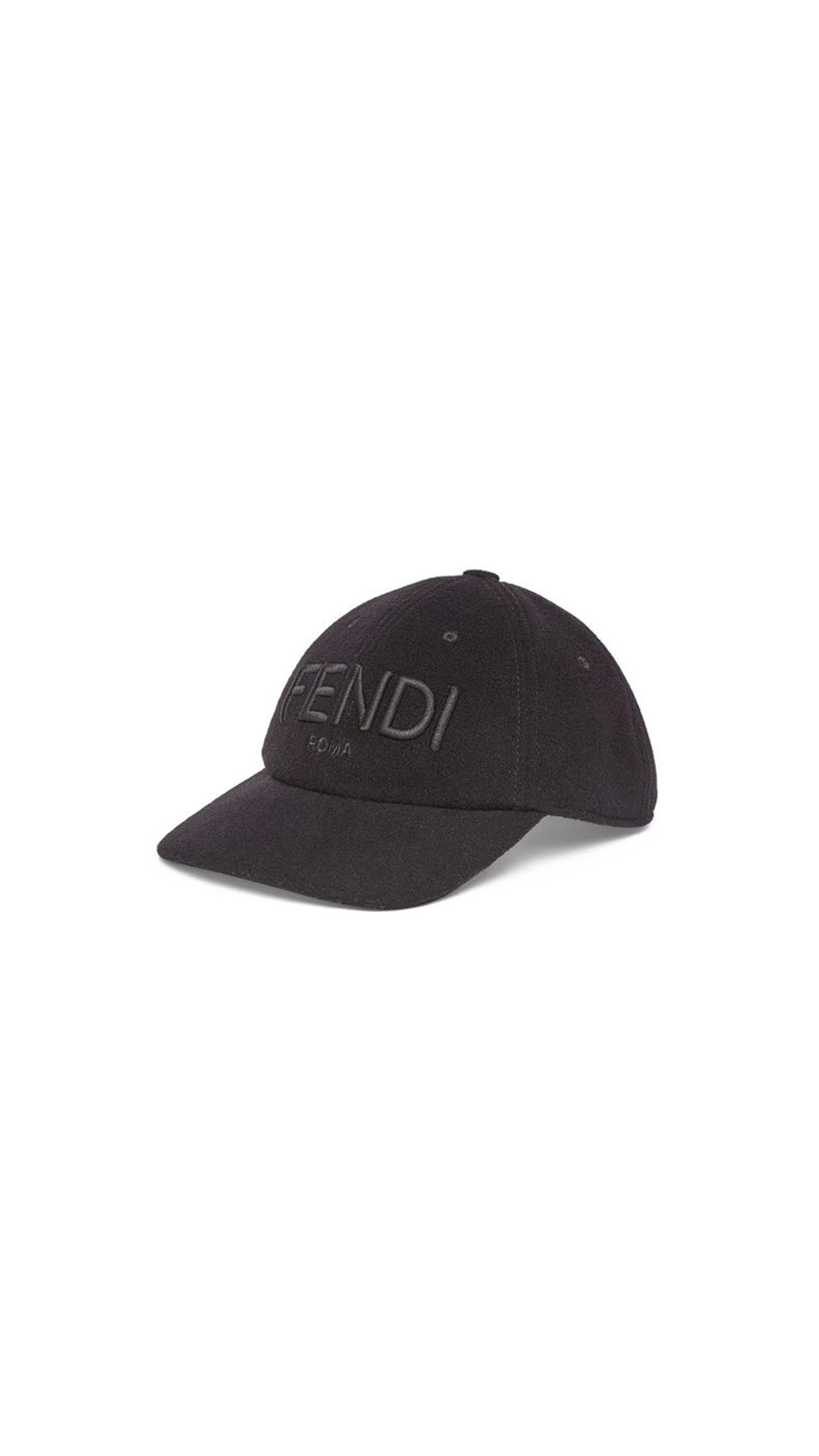 Wool Baseball Cap - Black