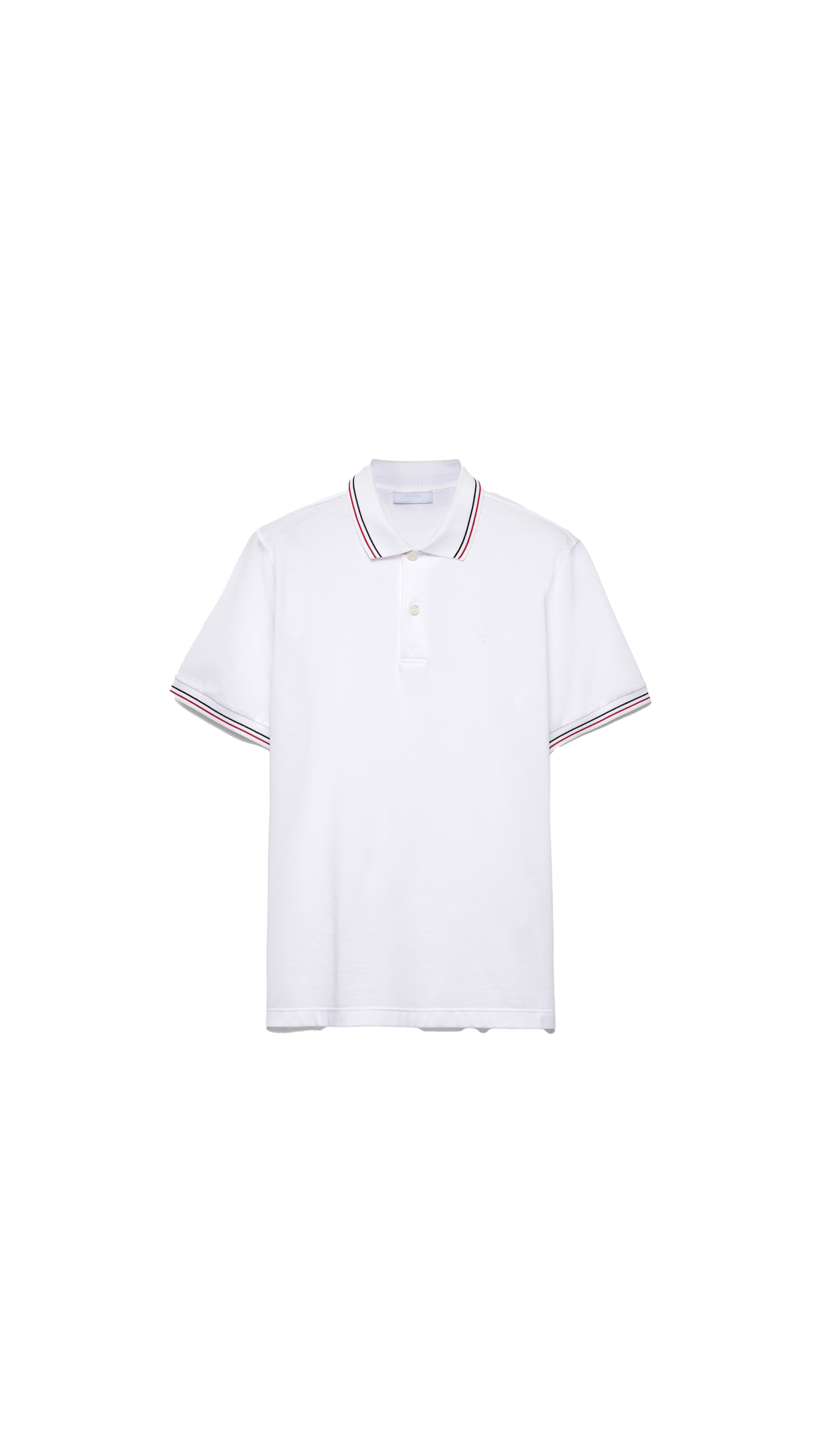 Short-sleeved Piqué Polo Shirt - White\Red