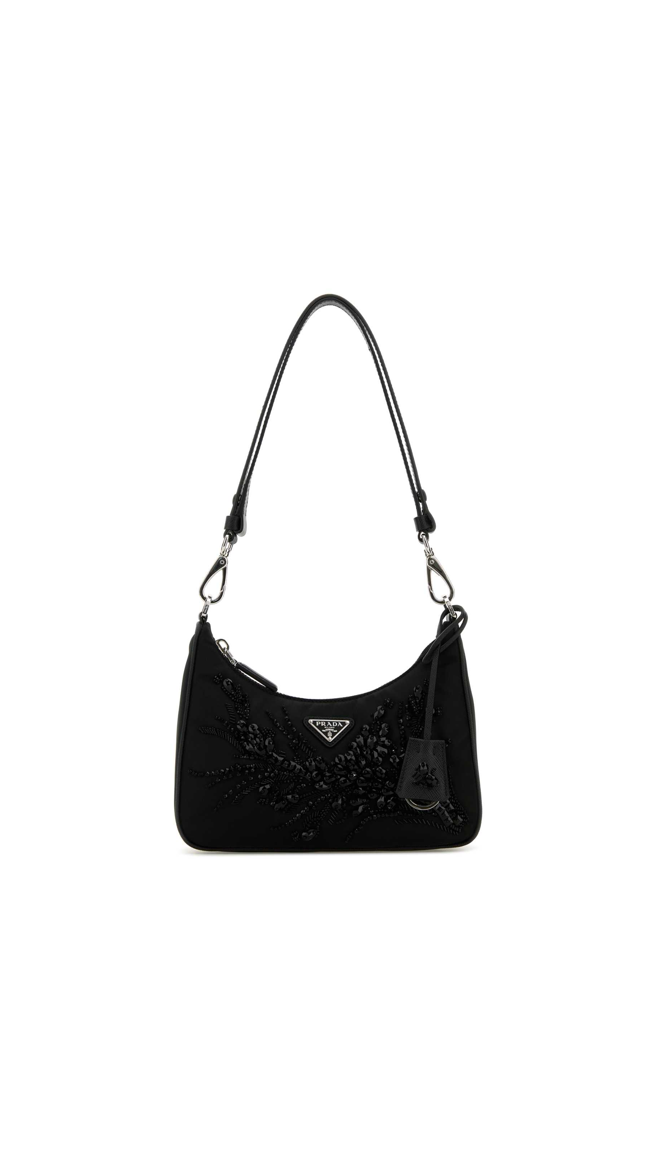 Re-edition Rhinestones Mini Bag - Black