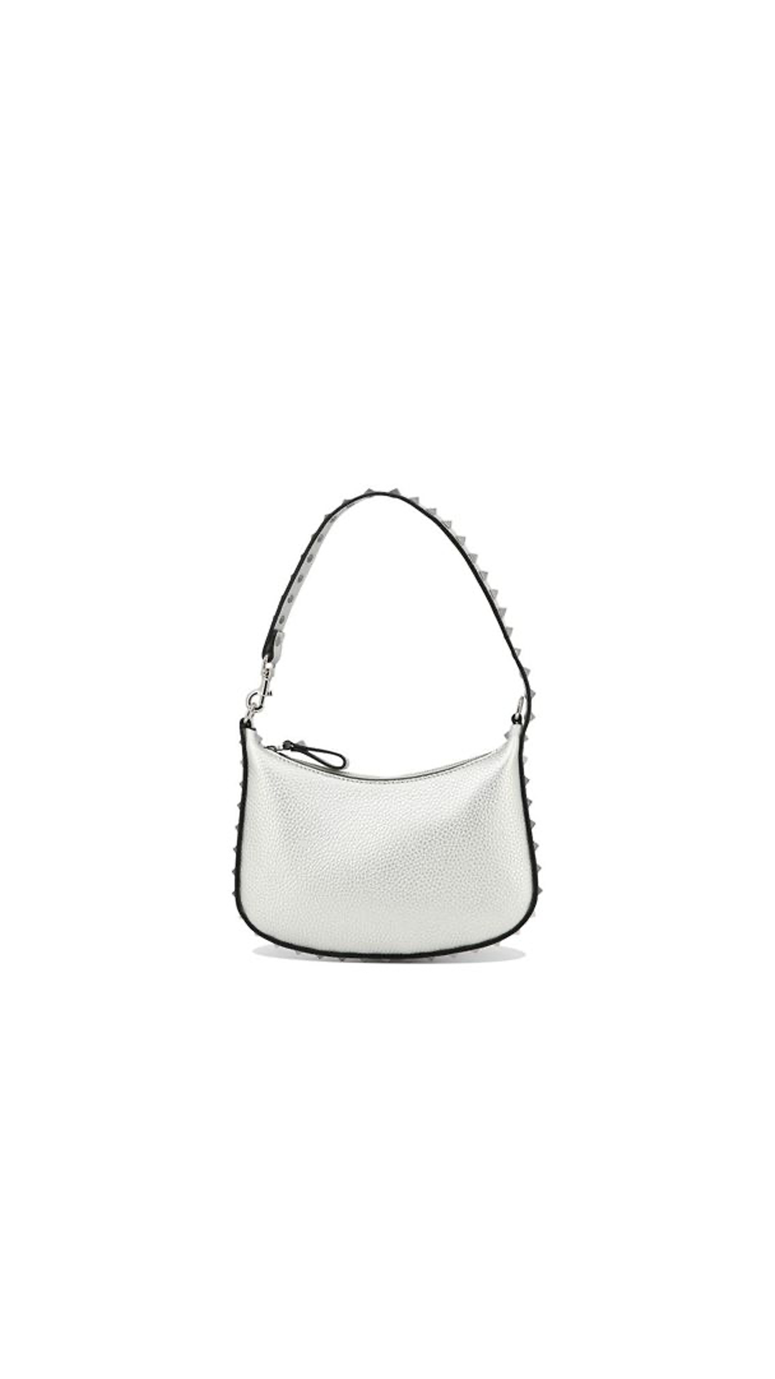 Rockstud Mini Hobo Shoulder Bag - Silver