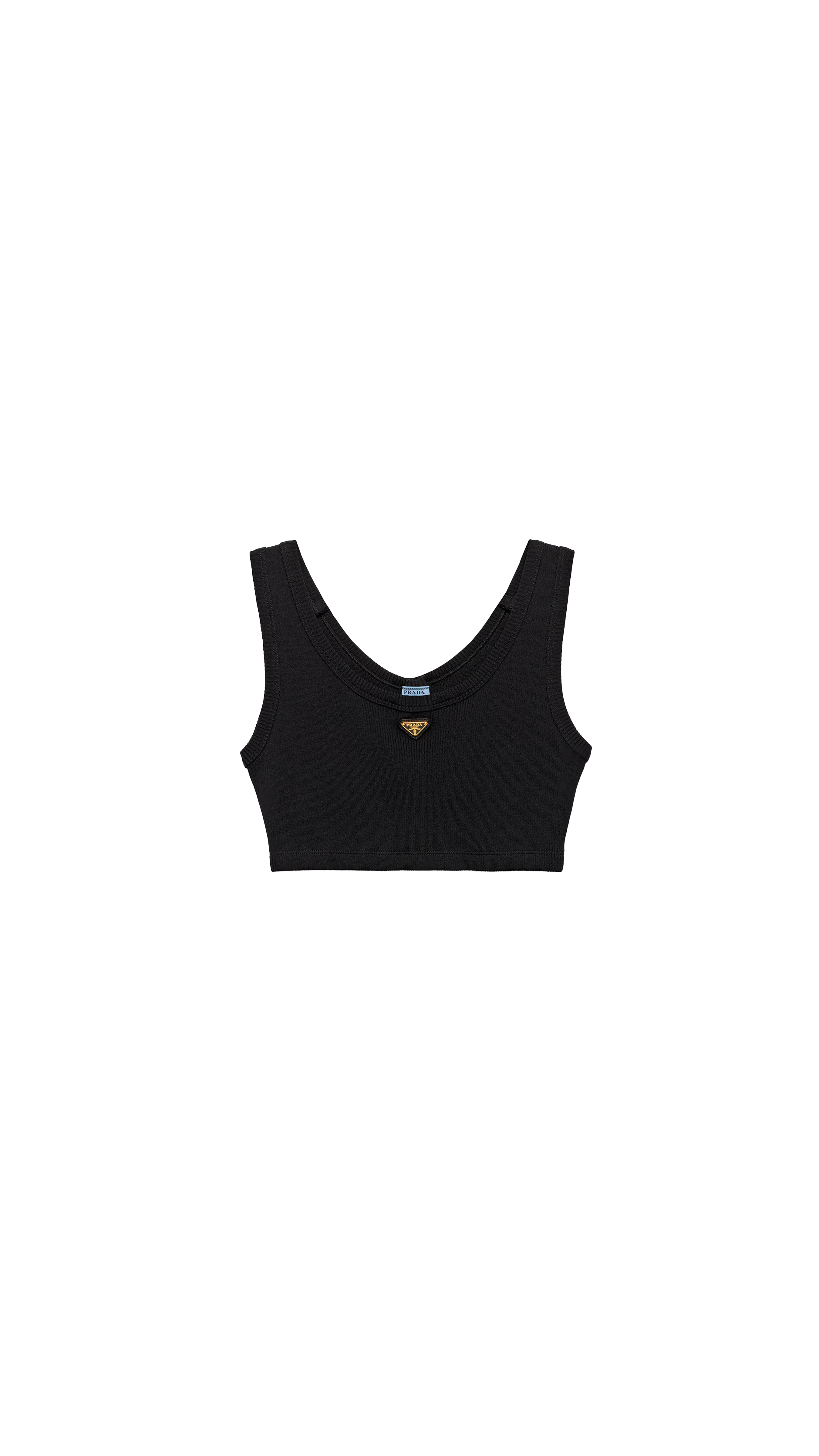 Ribbed Jersey Tank Top - Black