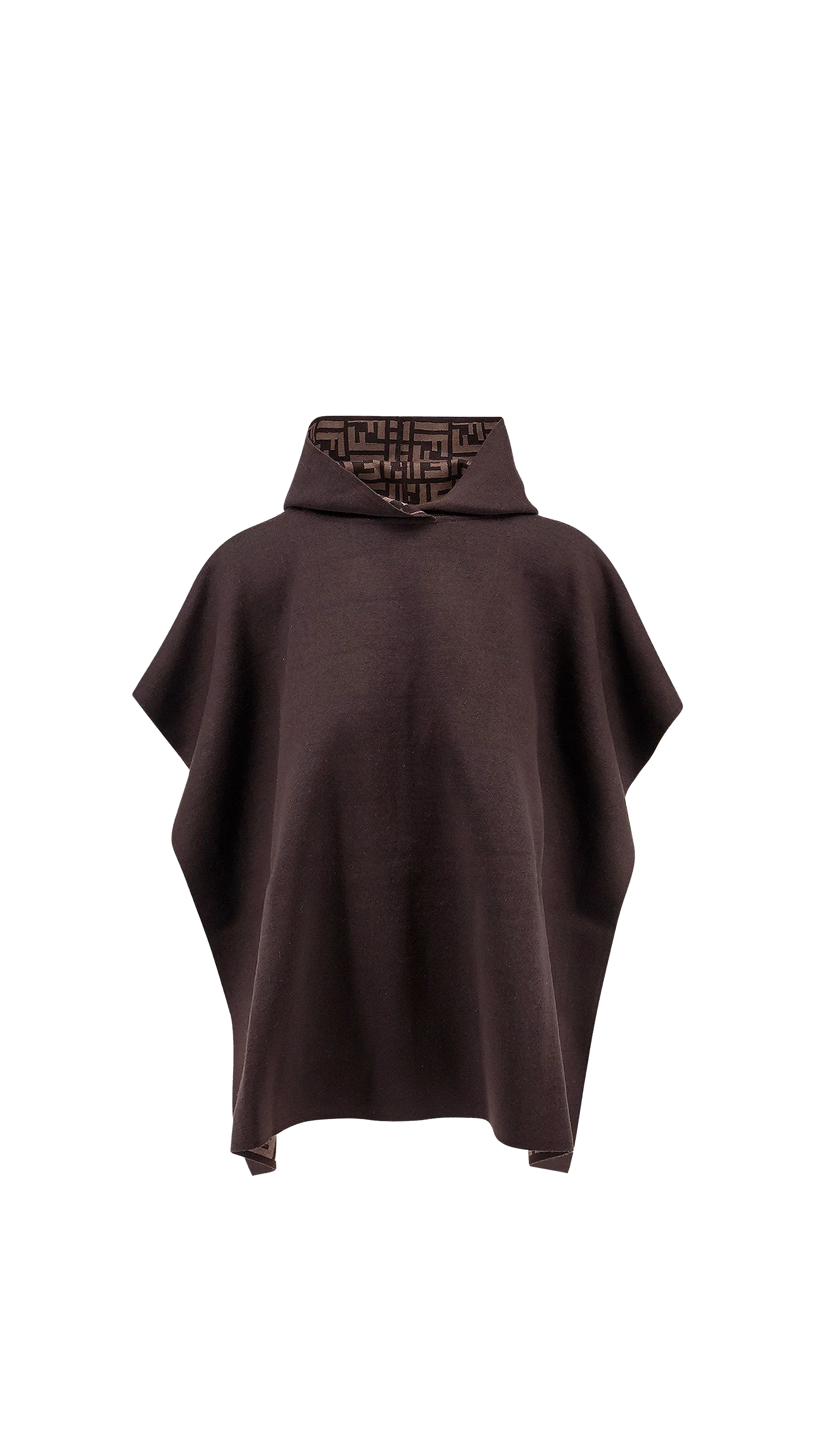 Wool Poncho - Brown