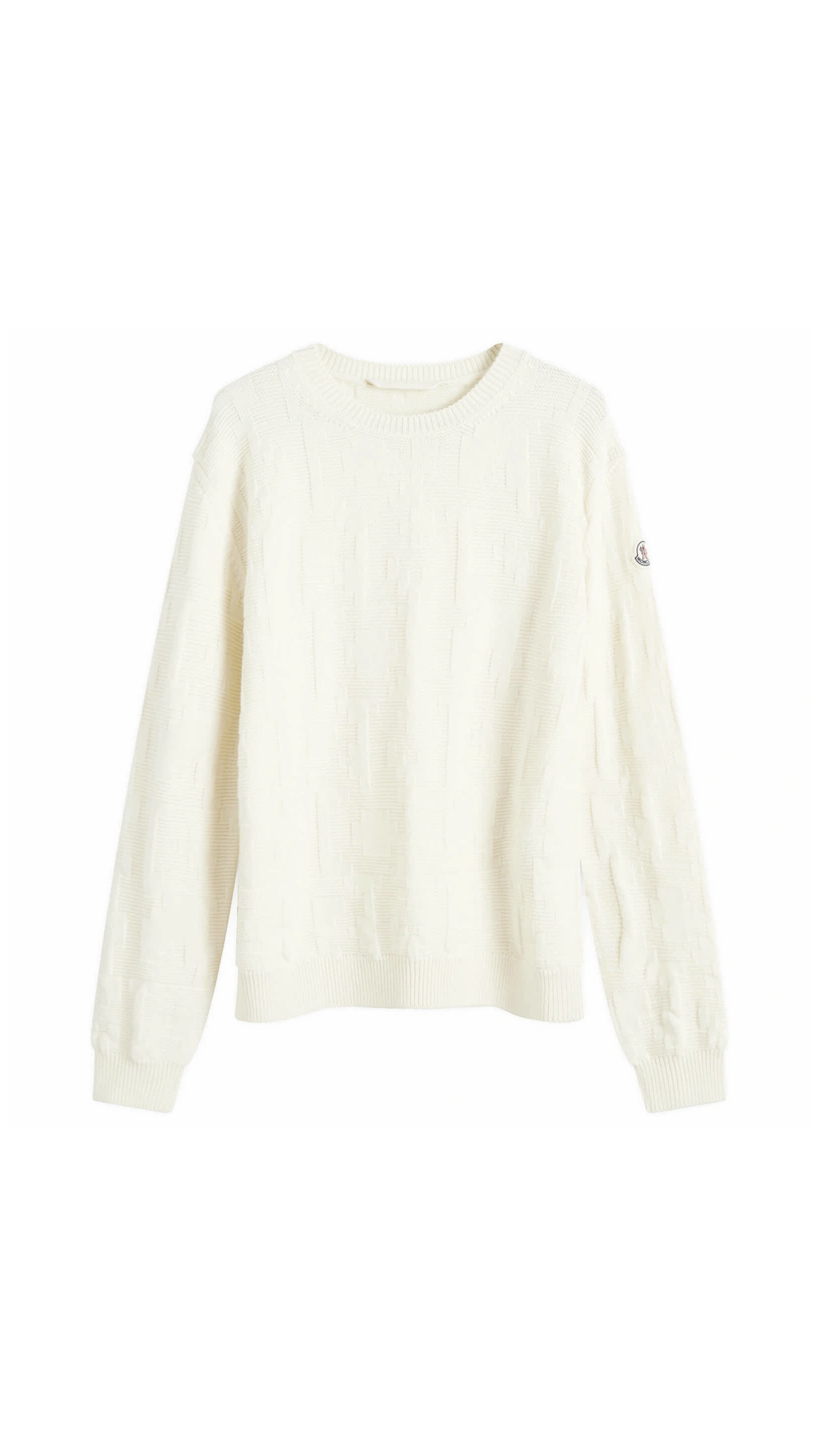 Wool Cordonnet Pixel Logo Sweater - Off White