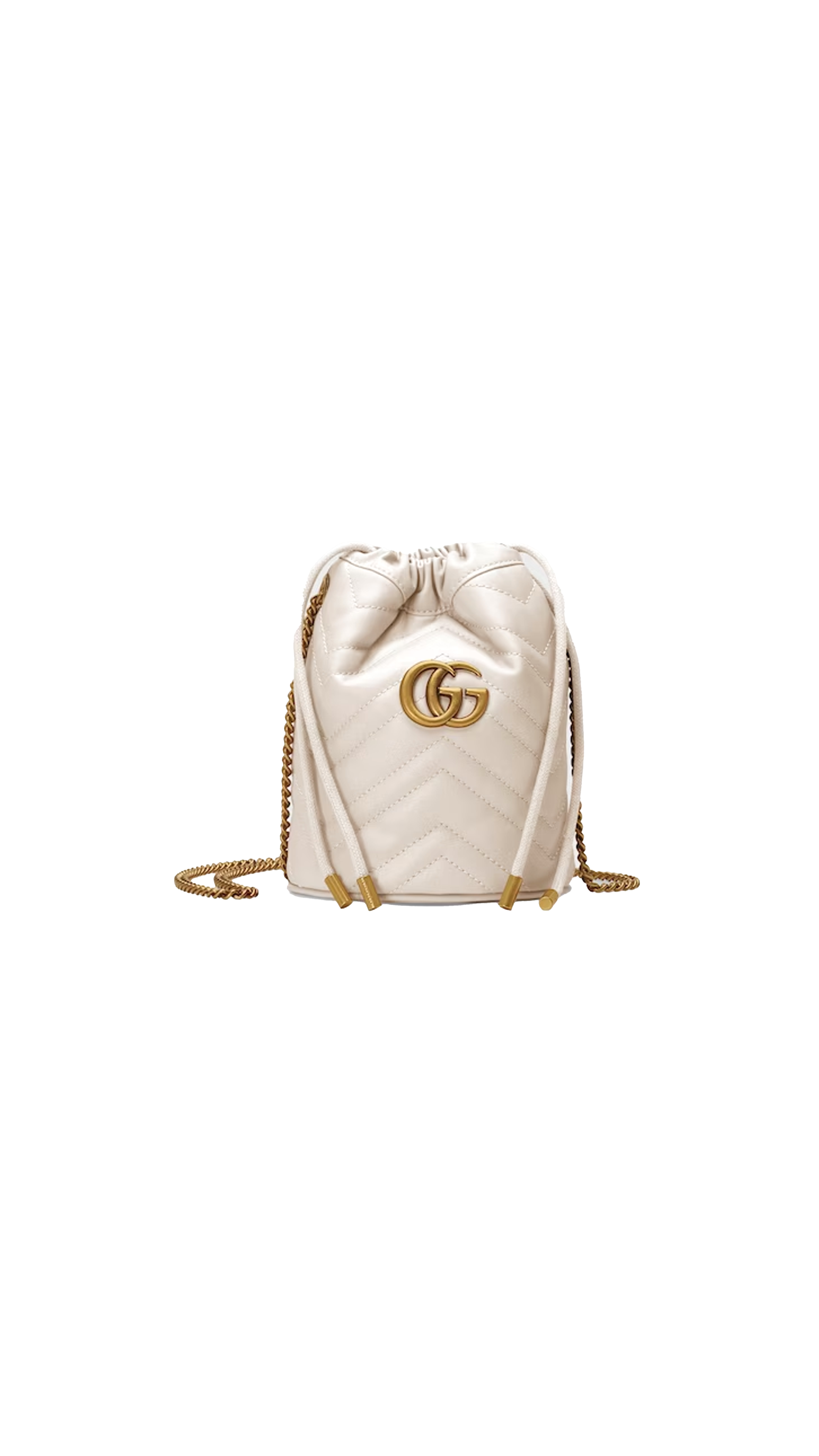 GG Marmont Mini Bucket Bag - White