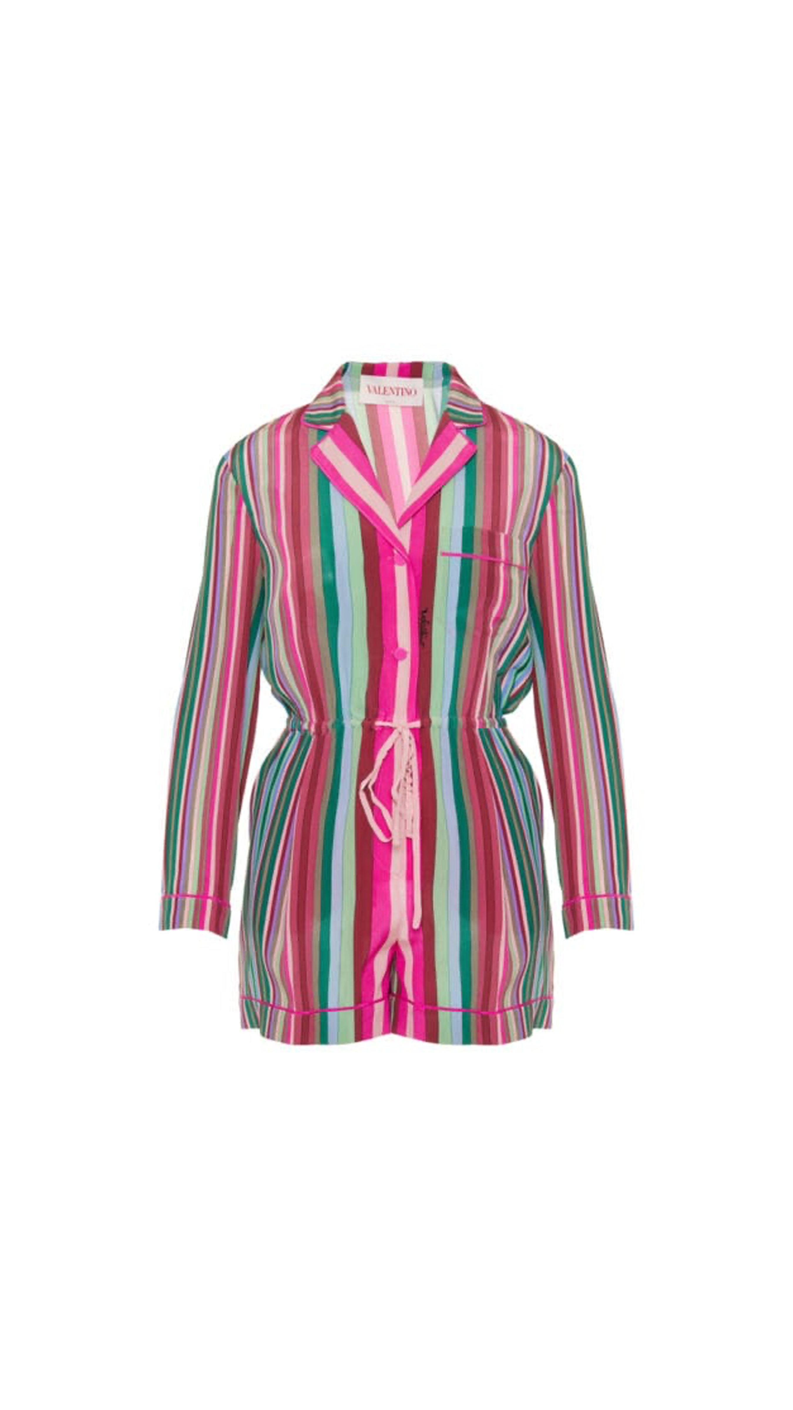 Striped Silk Jumpsuit - Multicolor