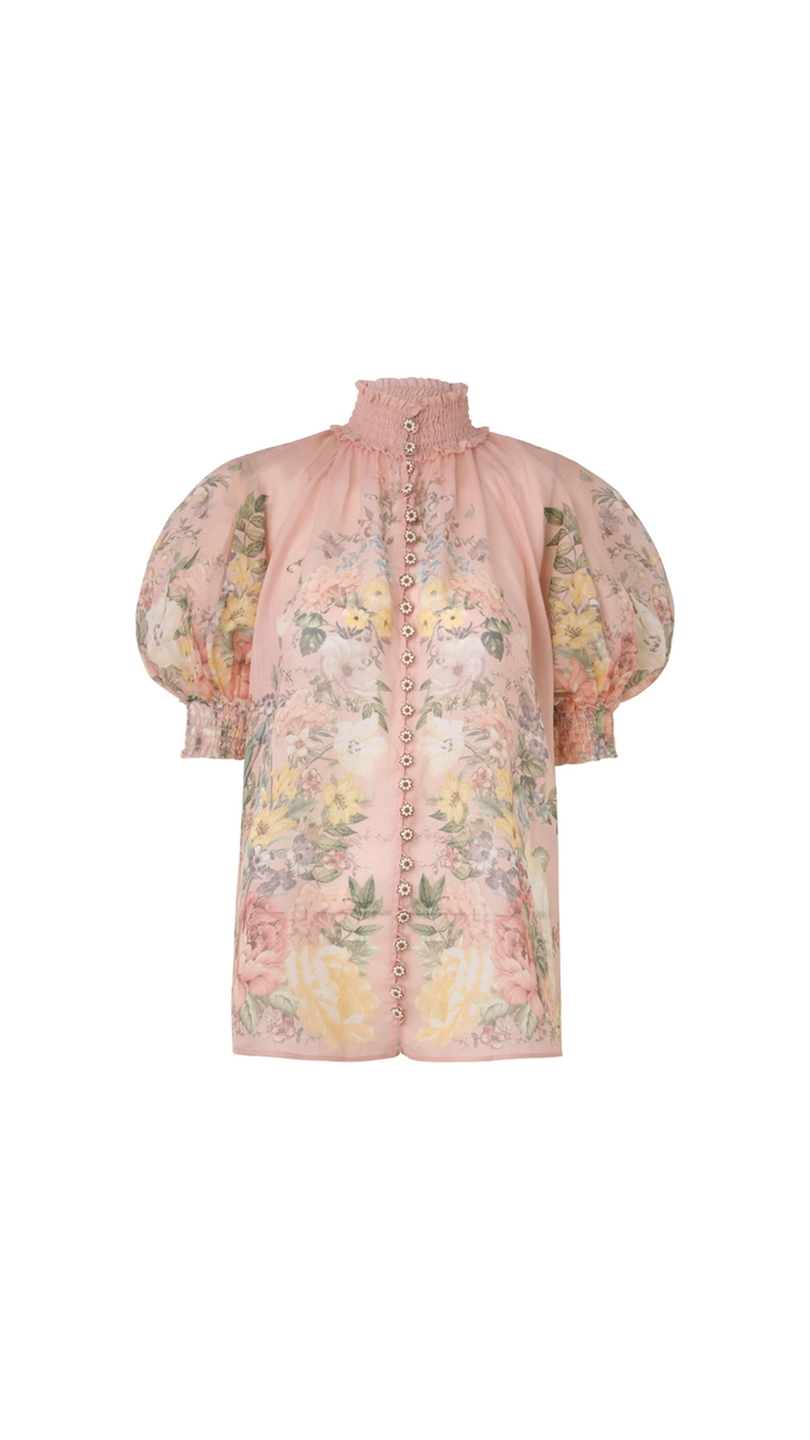 Waverly Short Sleeve Blouse - Pink Floral