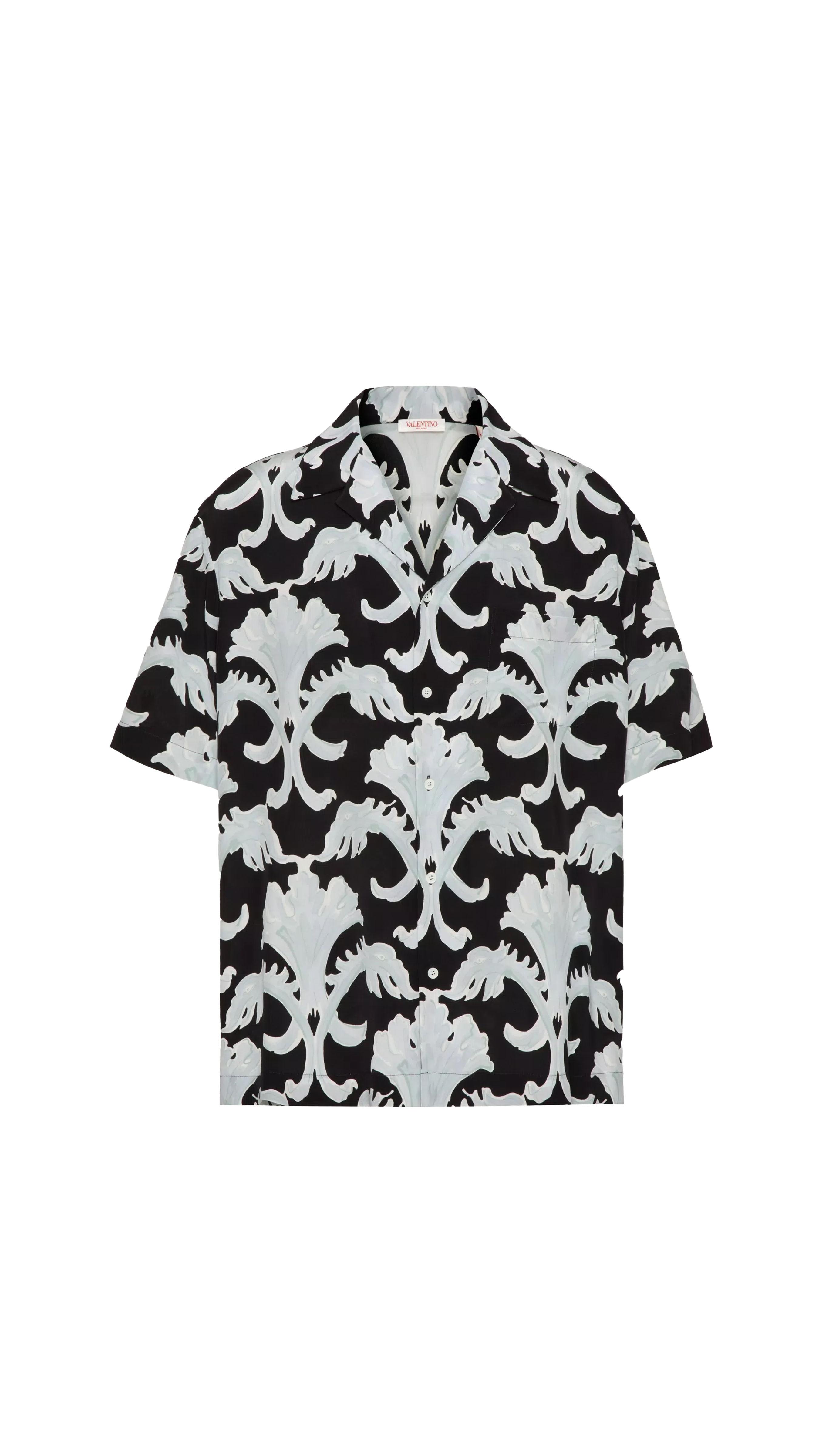 Metamorphos Wall Print Bowling Shirt - Black\Grey