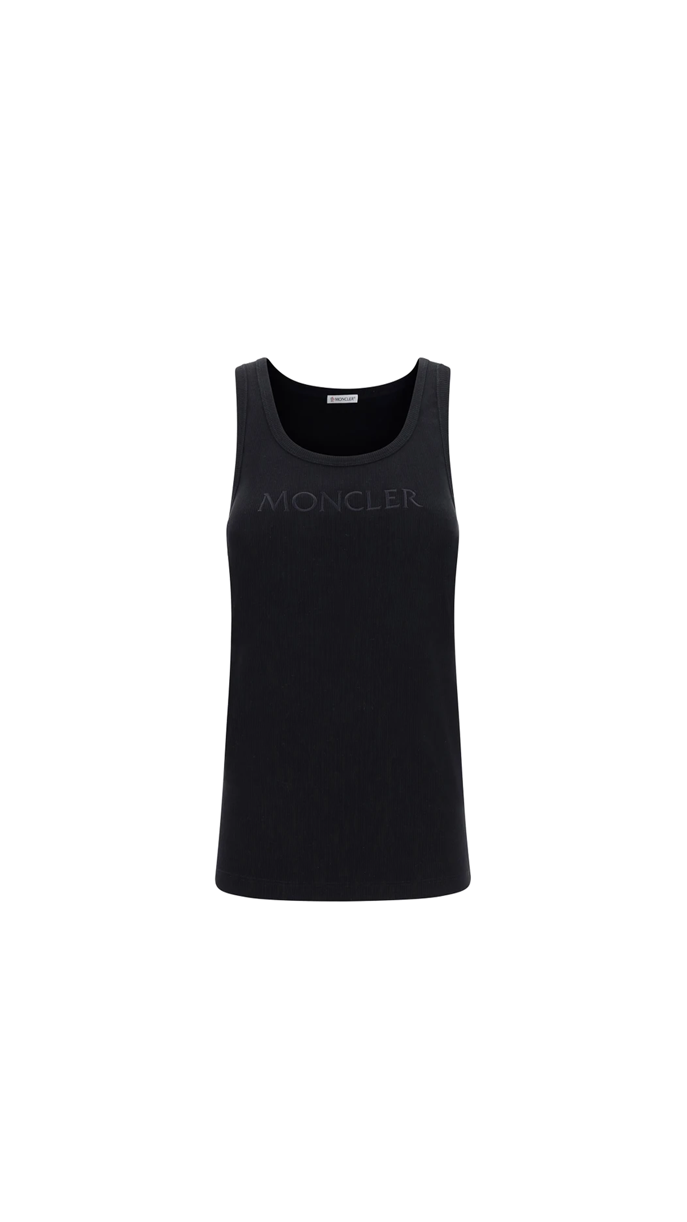 Embroidered Logo Tank Top - Black