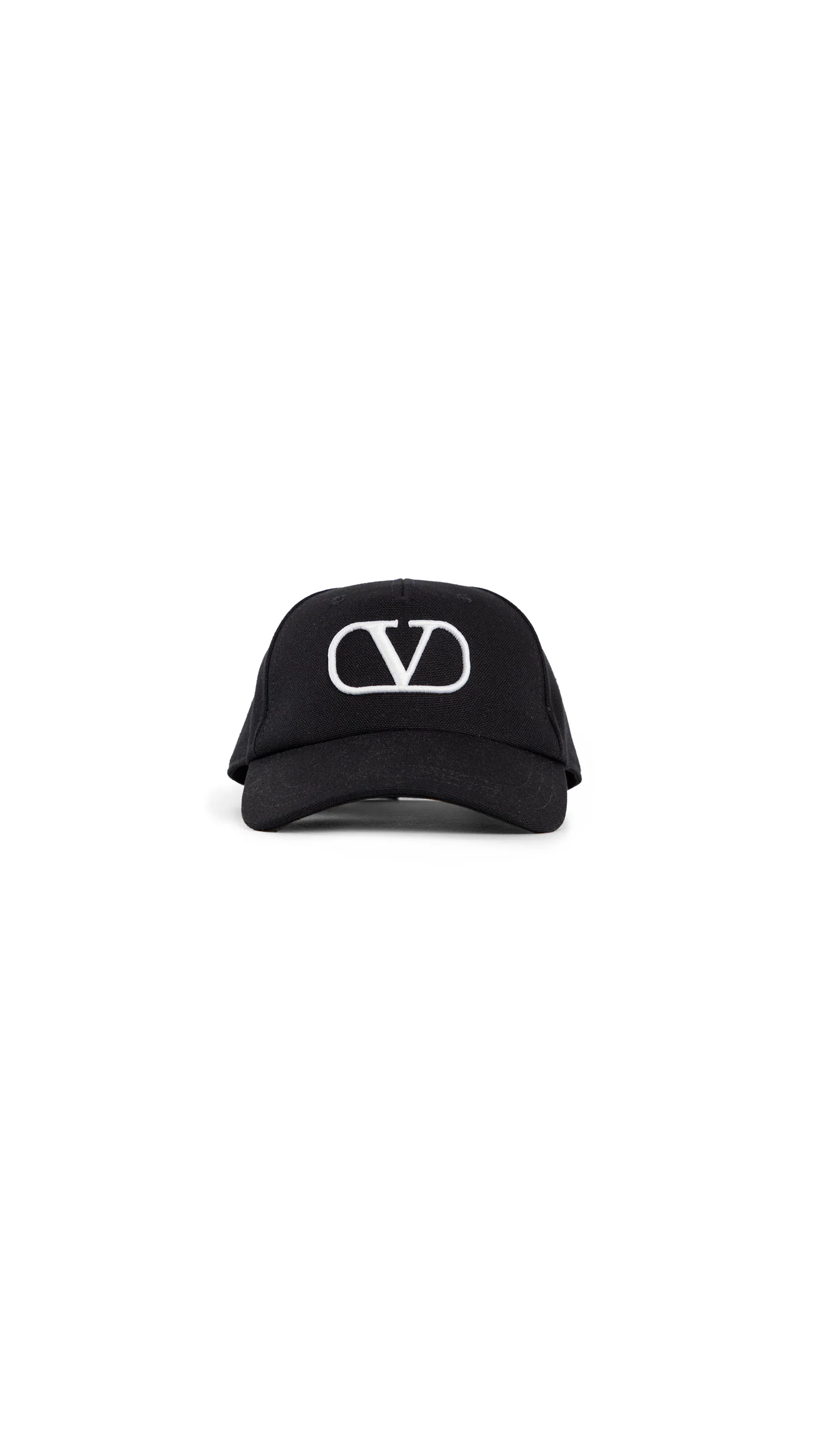 Embroidered Vlogo Baseball Cap - Black