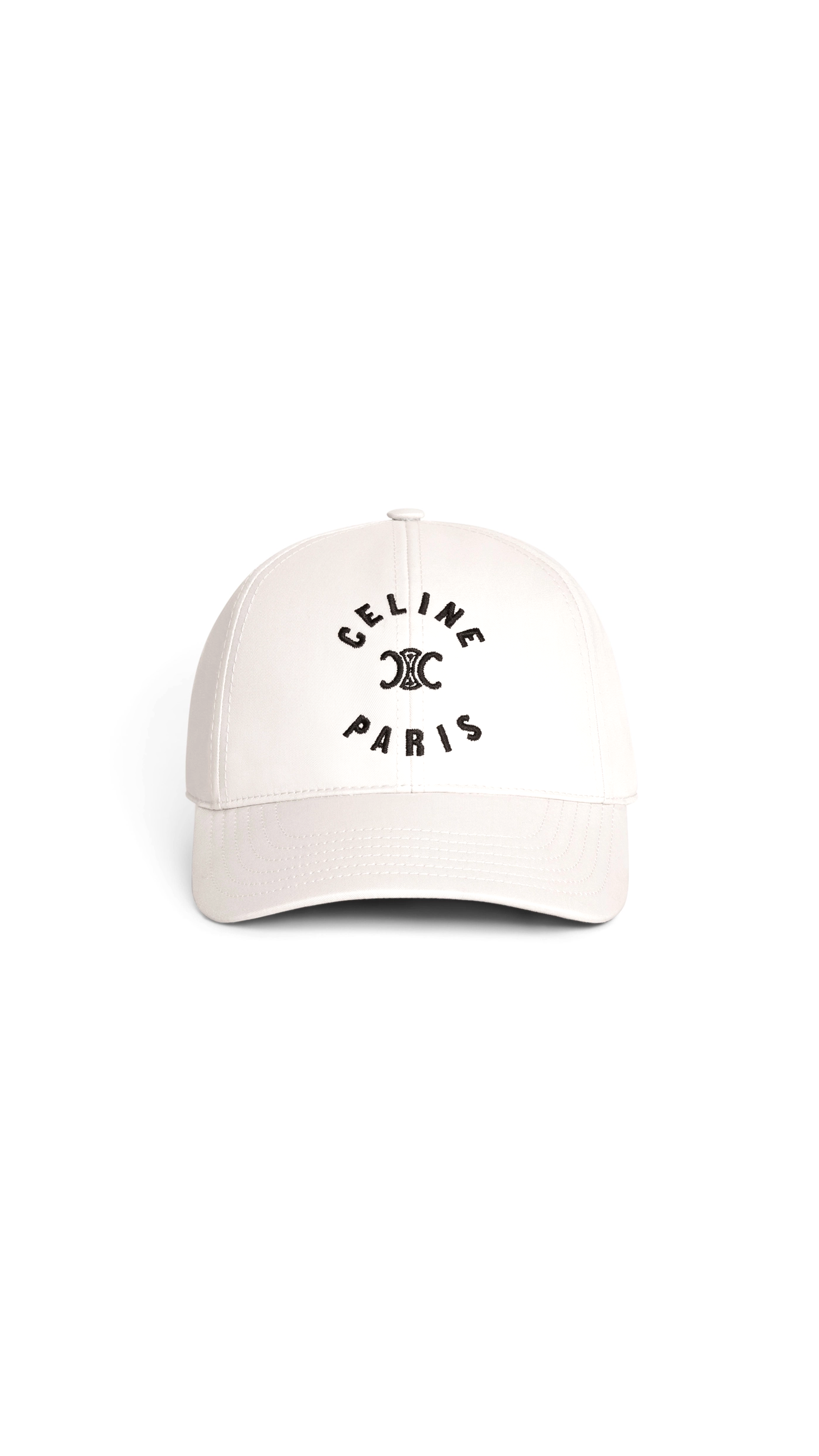 Celine Triomphe Baseball Cap In Cotton - White