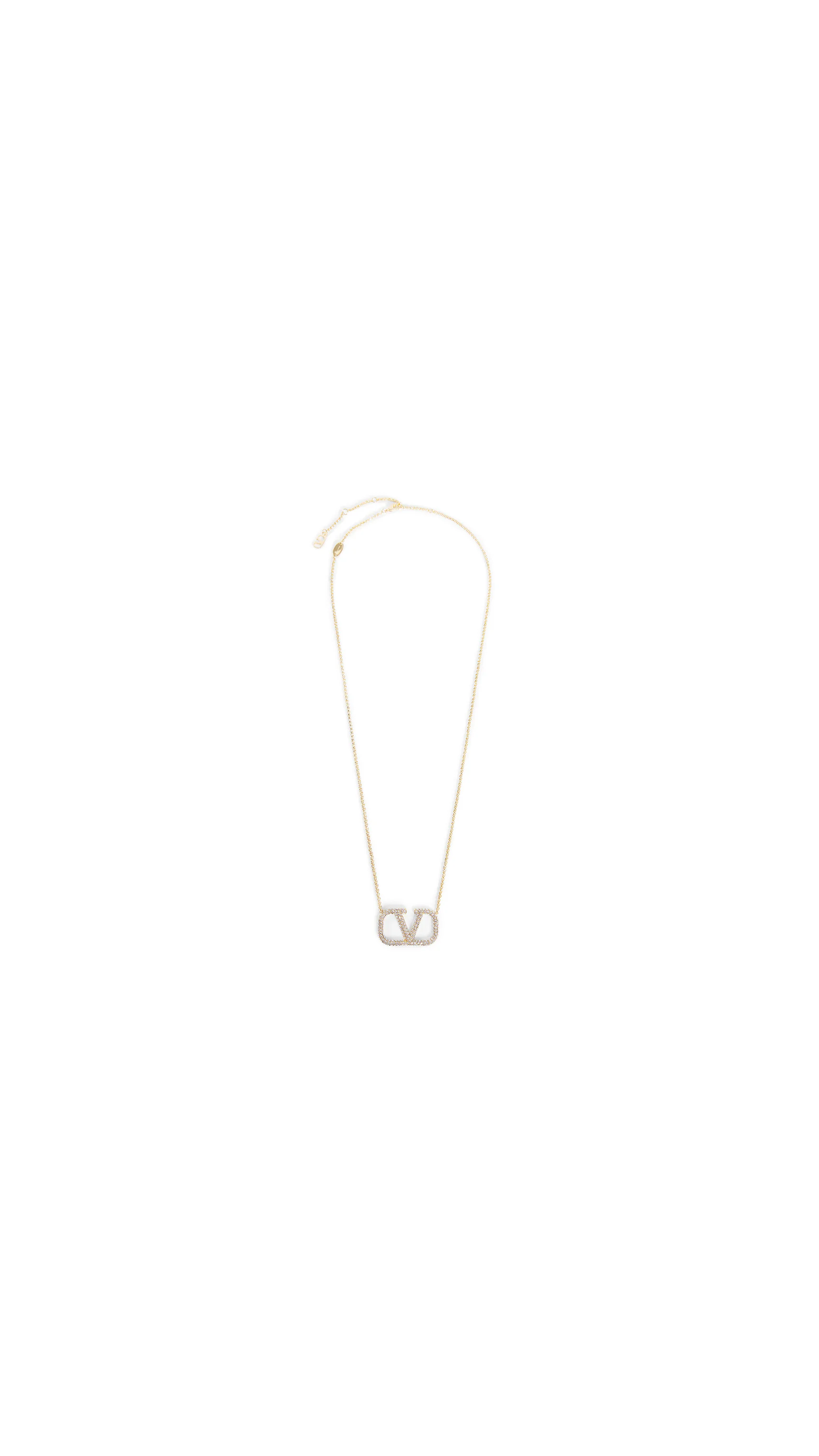 Crystal Vlogo Necklace - Gold