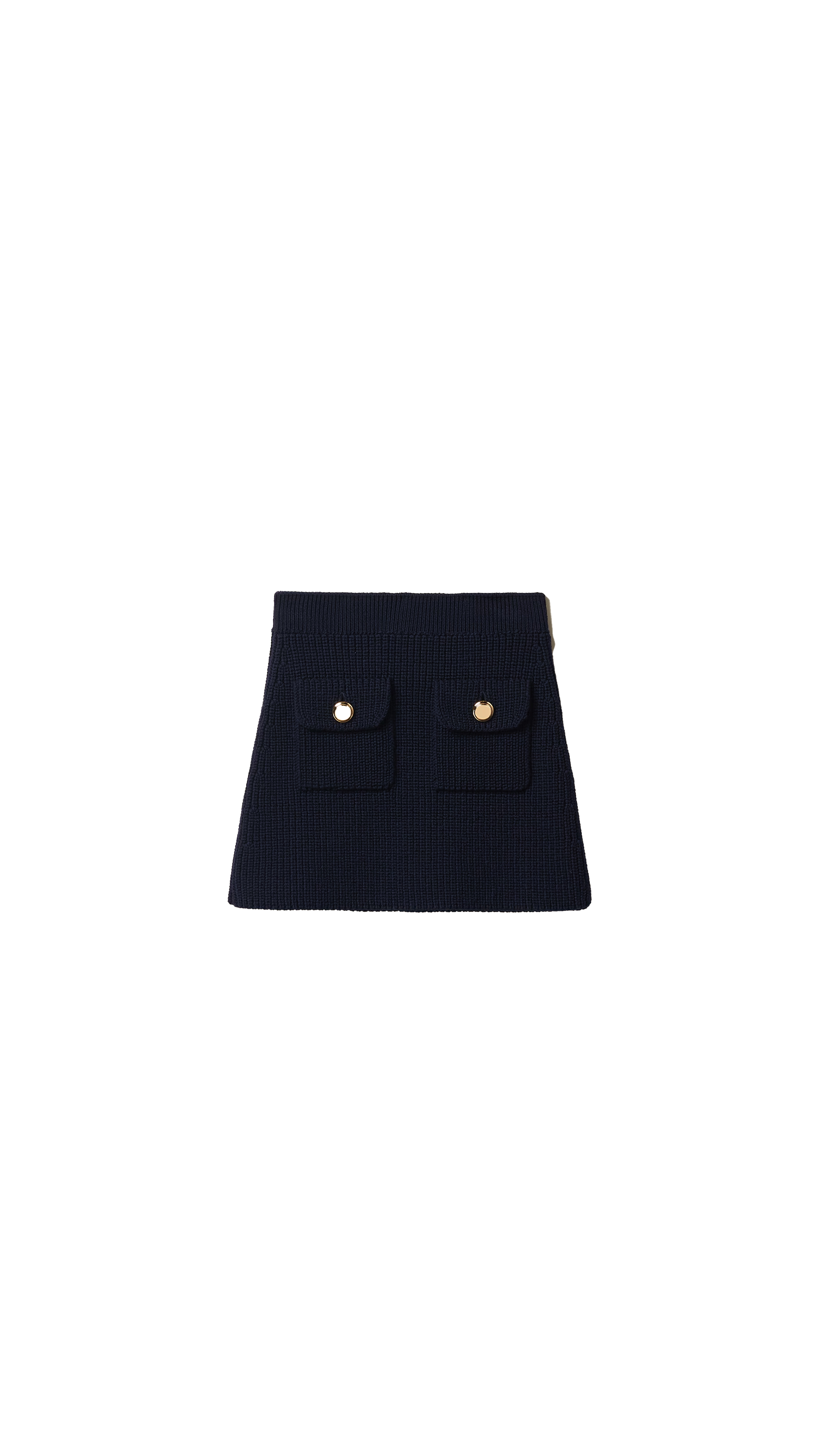 Wool Miniskirt - Navy