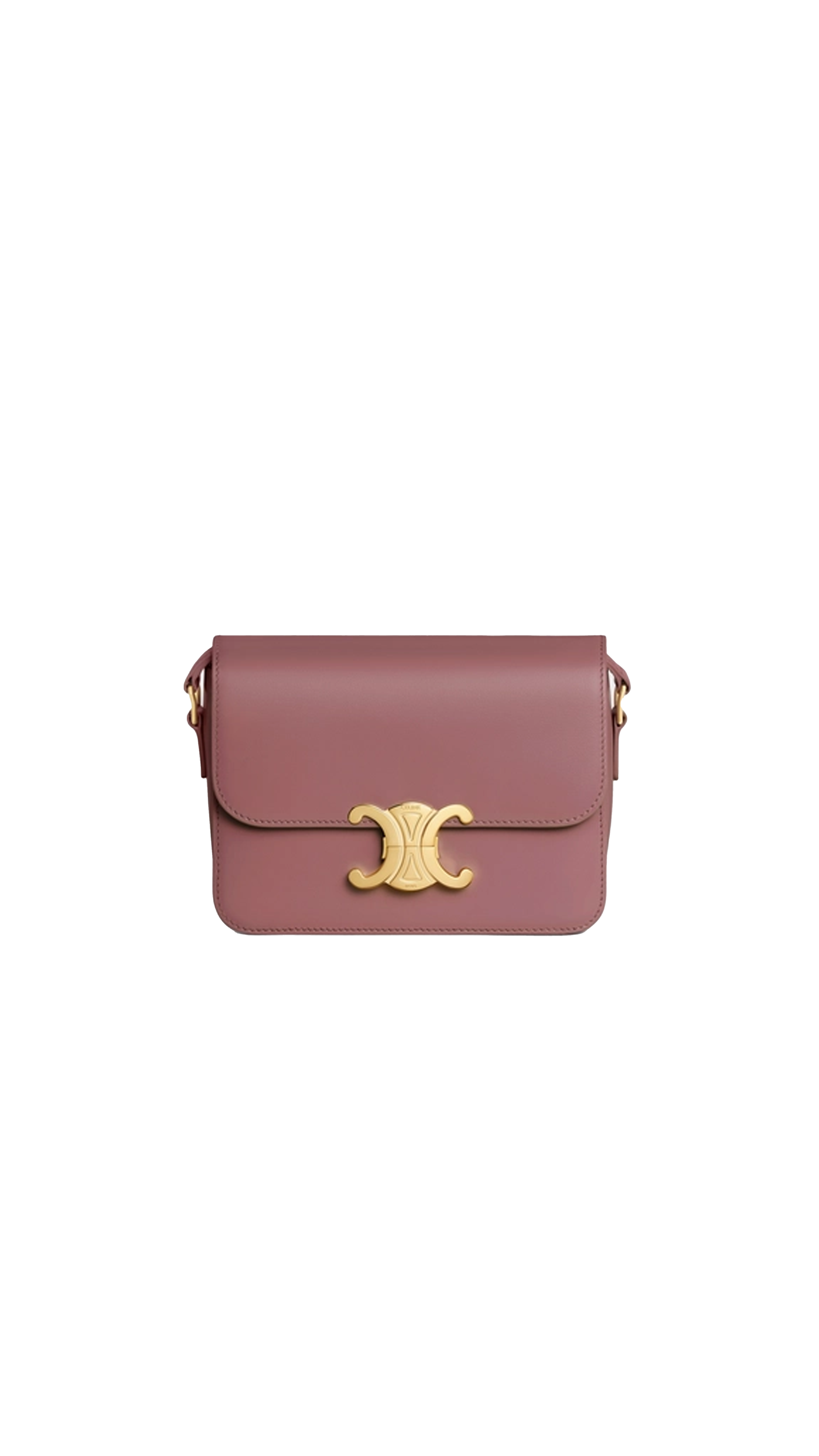 Teen Triomphe Bag In Shiny Calfskin - Vintage Rose