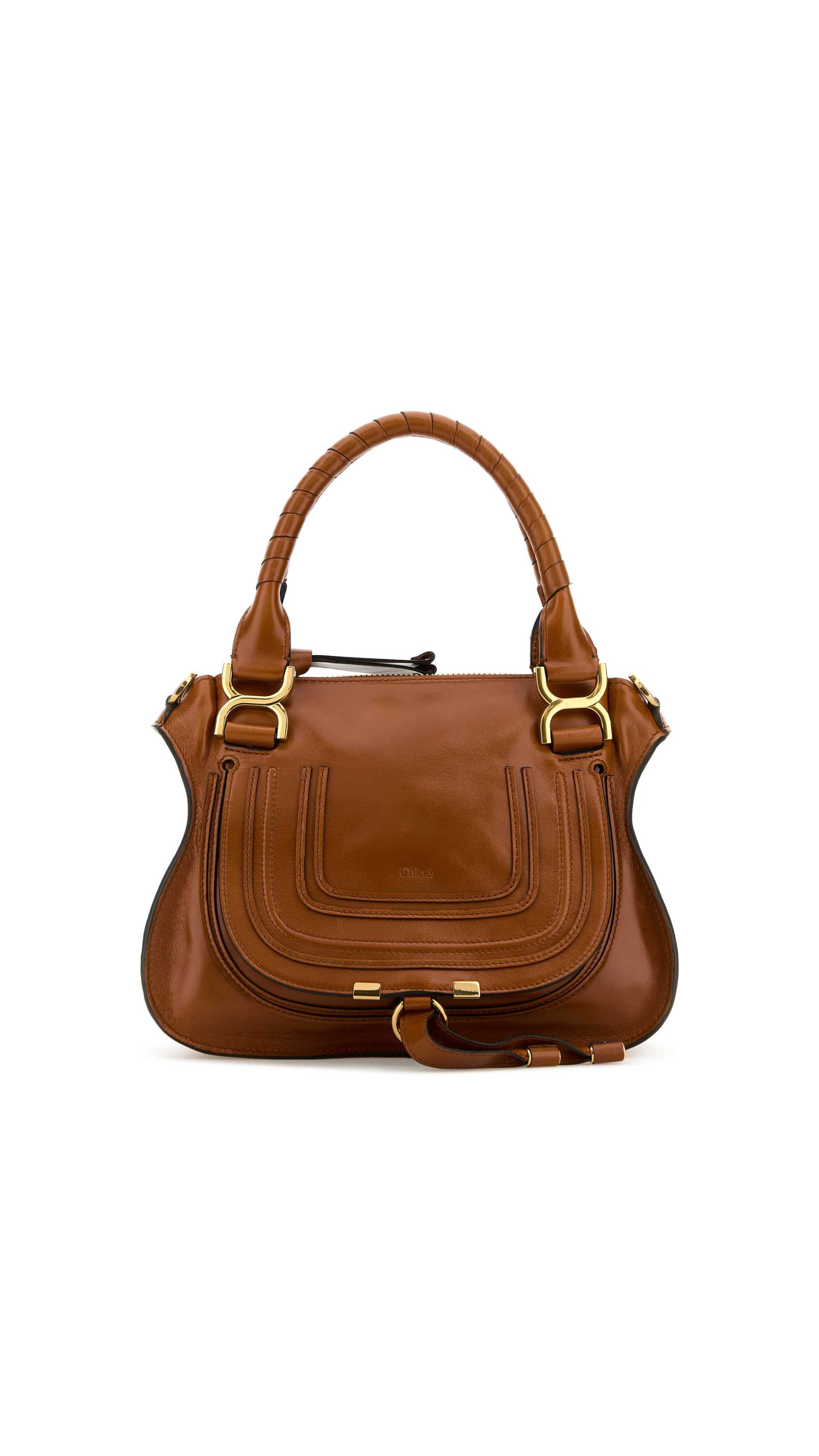 Brown leather Small Marcie Handbag - Brown