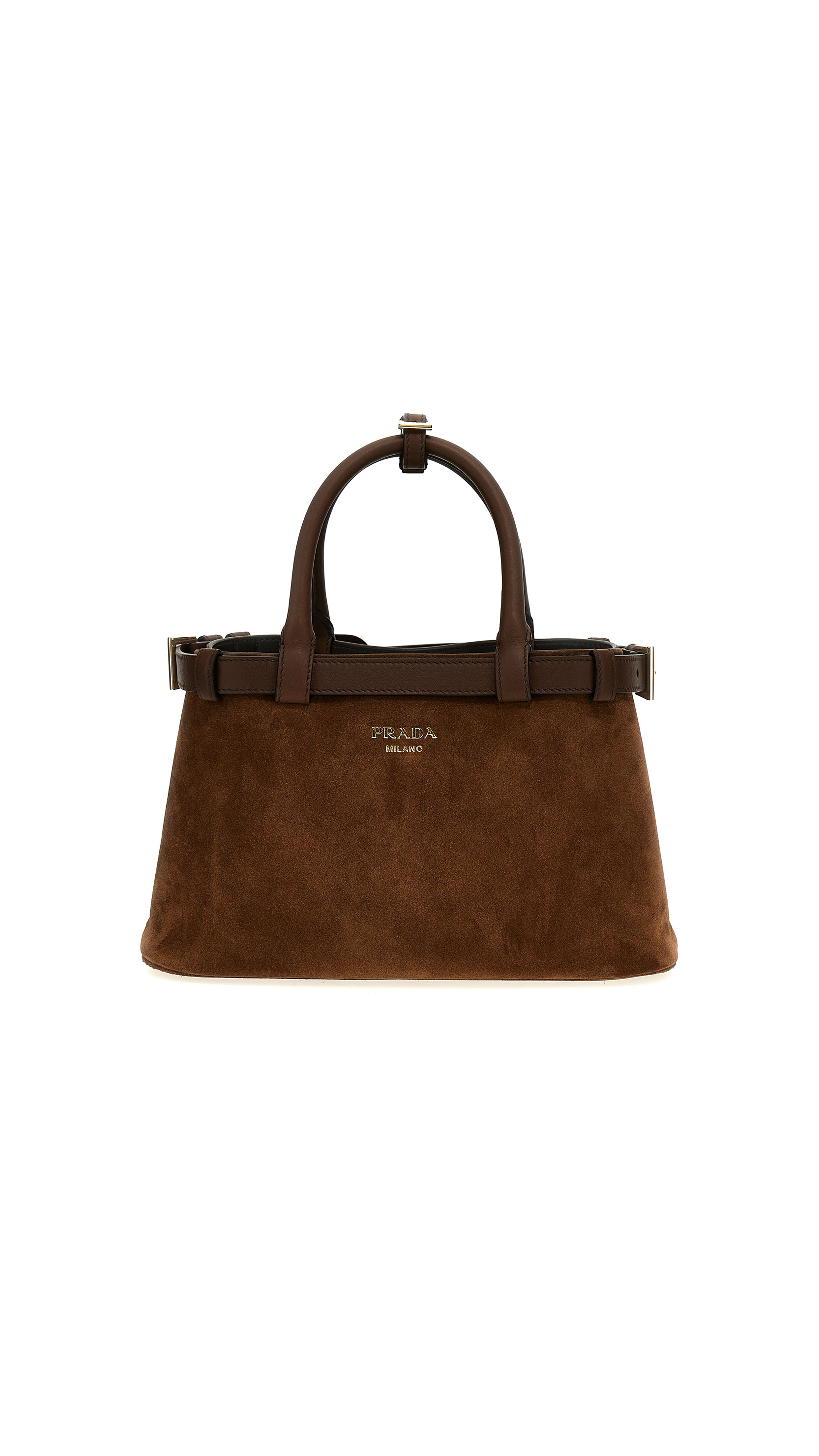 Small Buckle Handbag - Brown