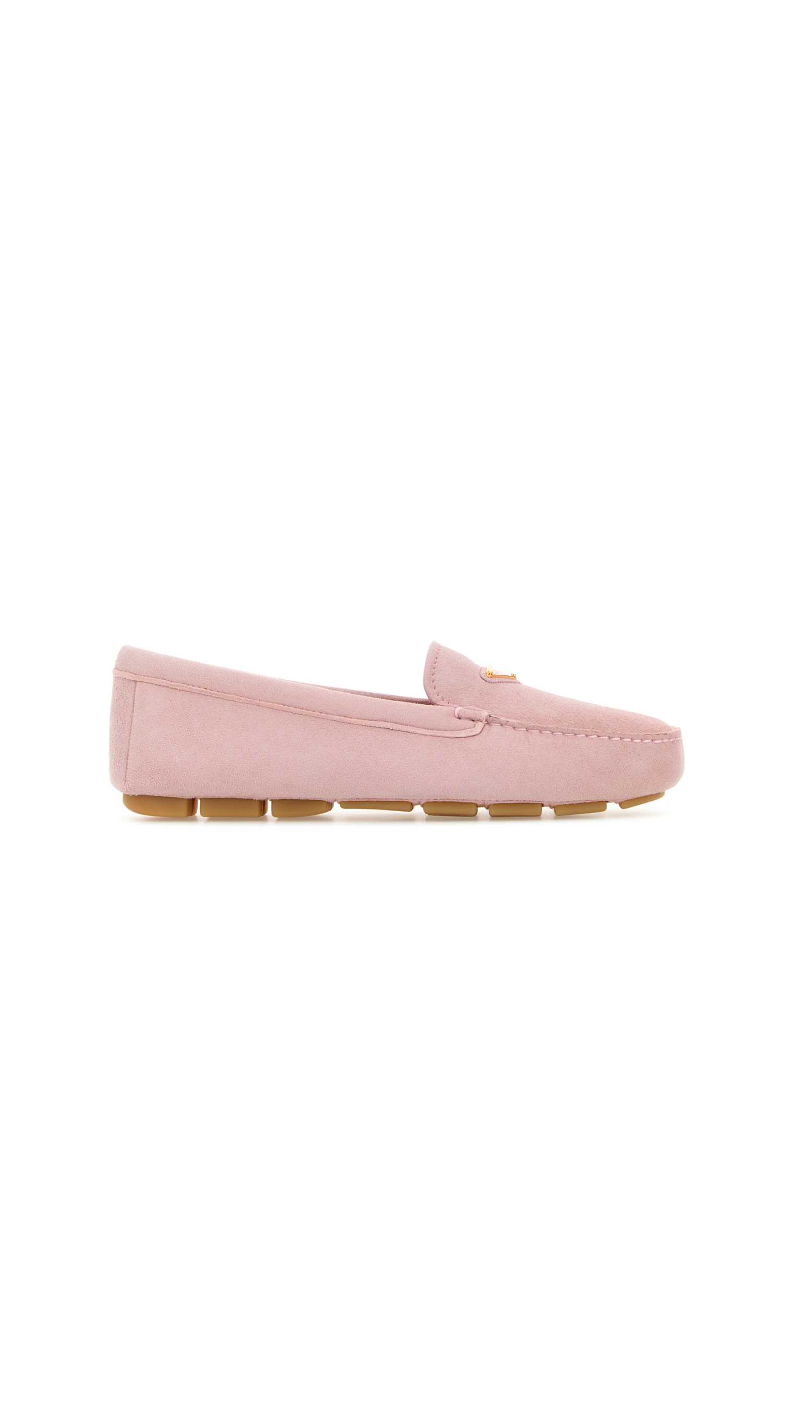 Grainy Leather Driving Loafers- Pink