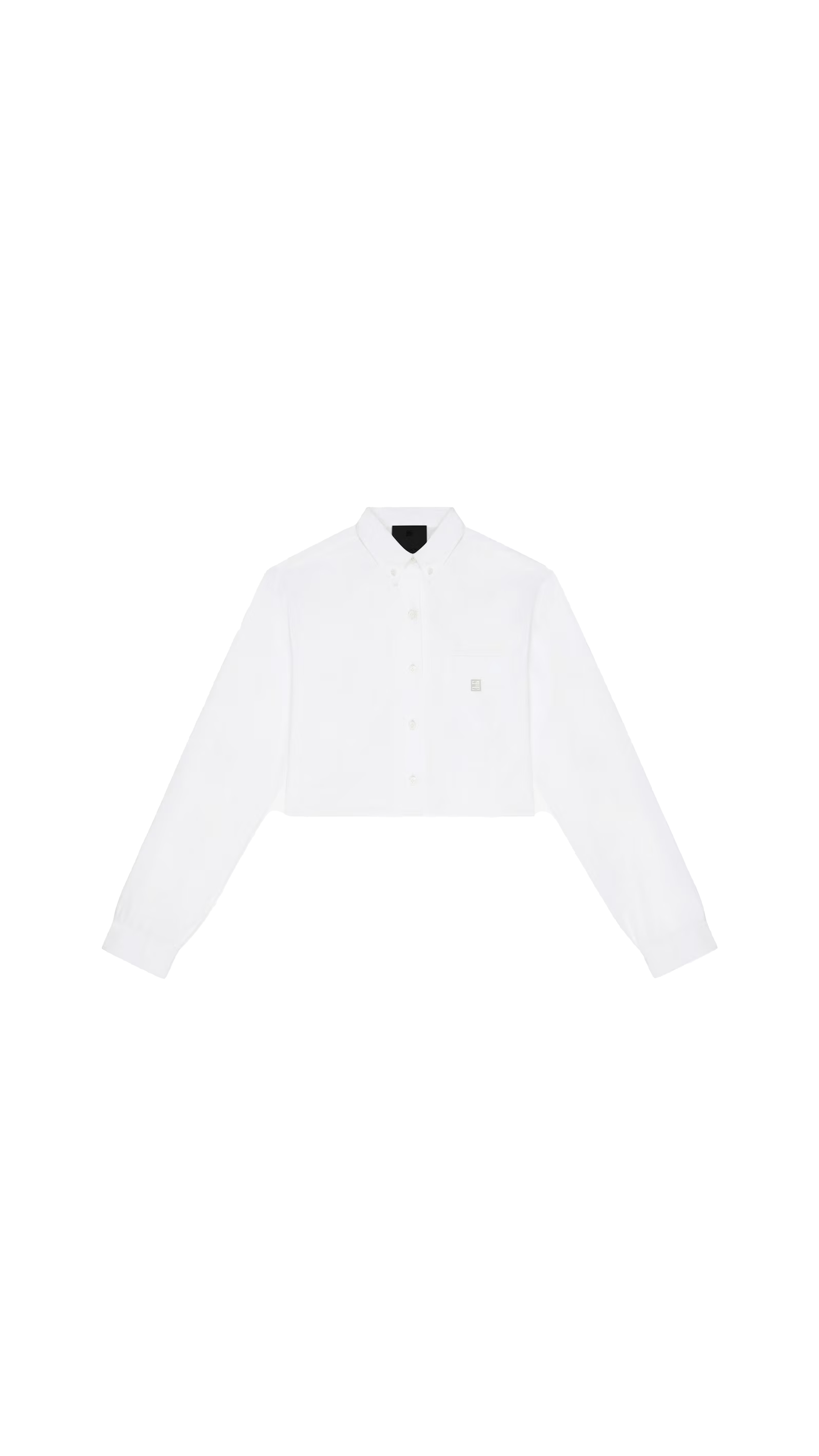 Cropped Shirt In Poplin - White