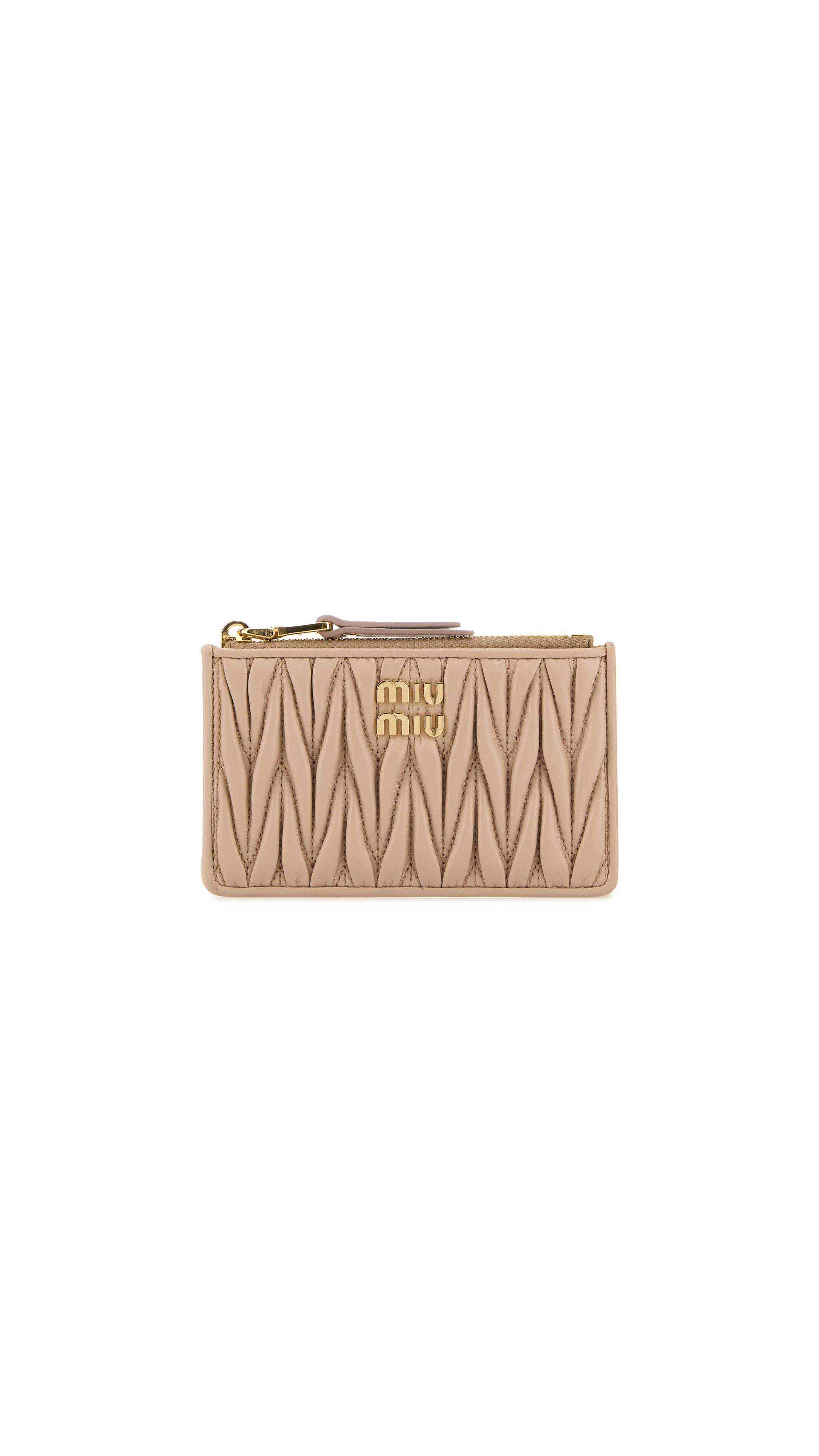 Matelassé Nappa Leather Envelope Wallet - Beige