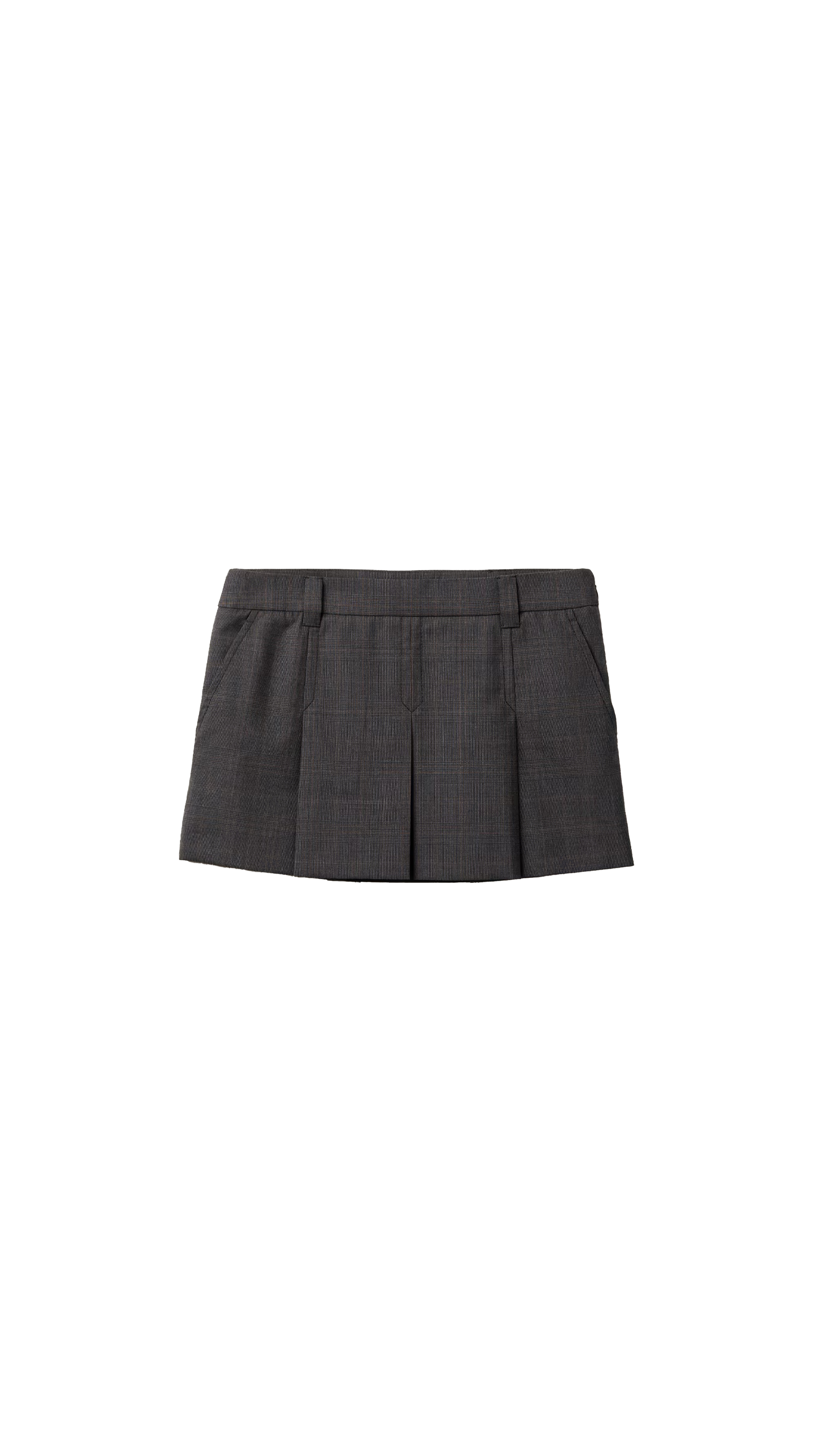 Prince Of Wales Check Miniskirt - Slate Grey