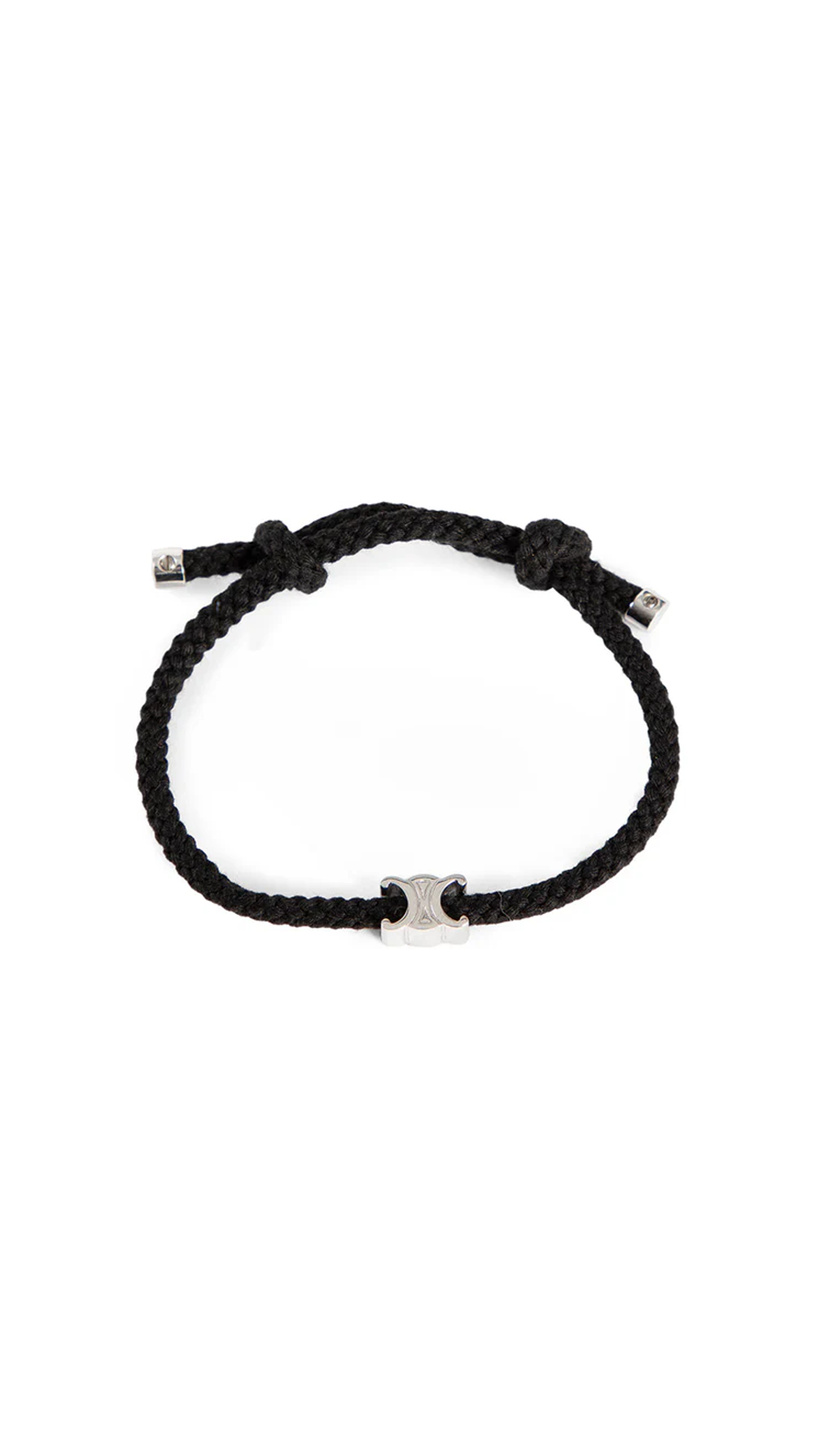 Triomphe Beach Bracelet In Acrylic And Brass With Rhodium Finish - Black/Silver