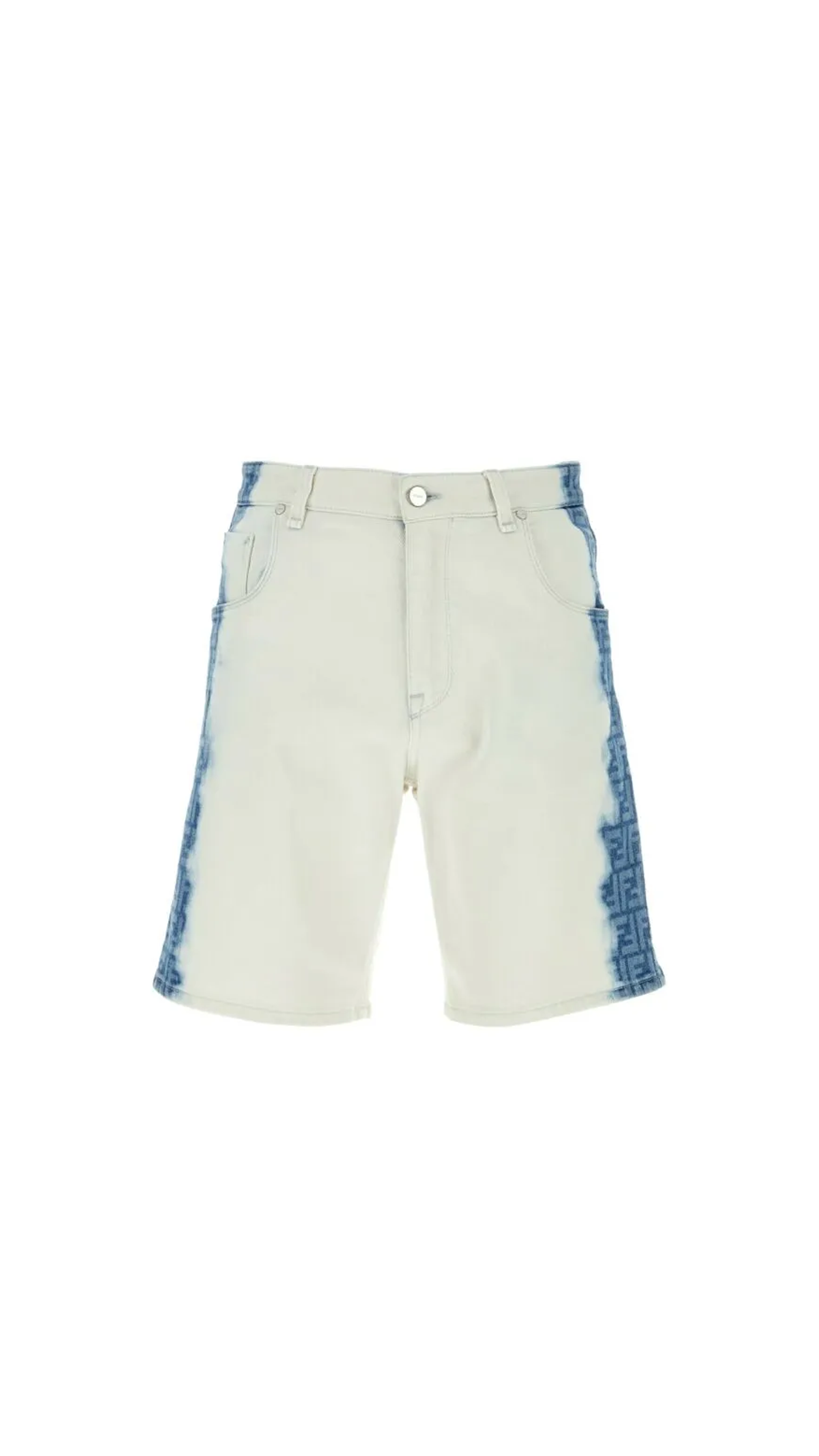 Stretch Denim Bermuda Shorts - White