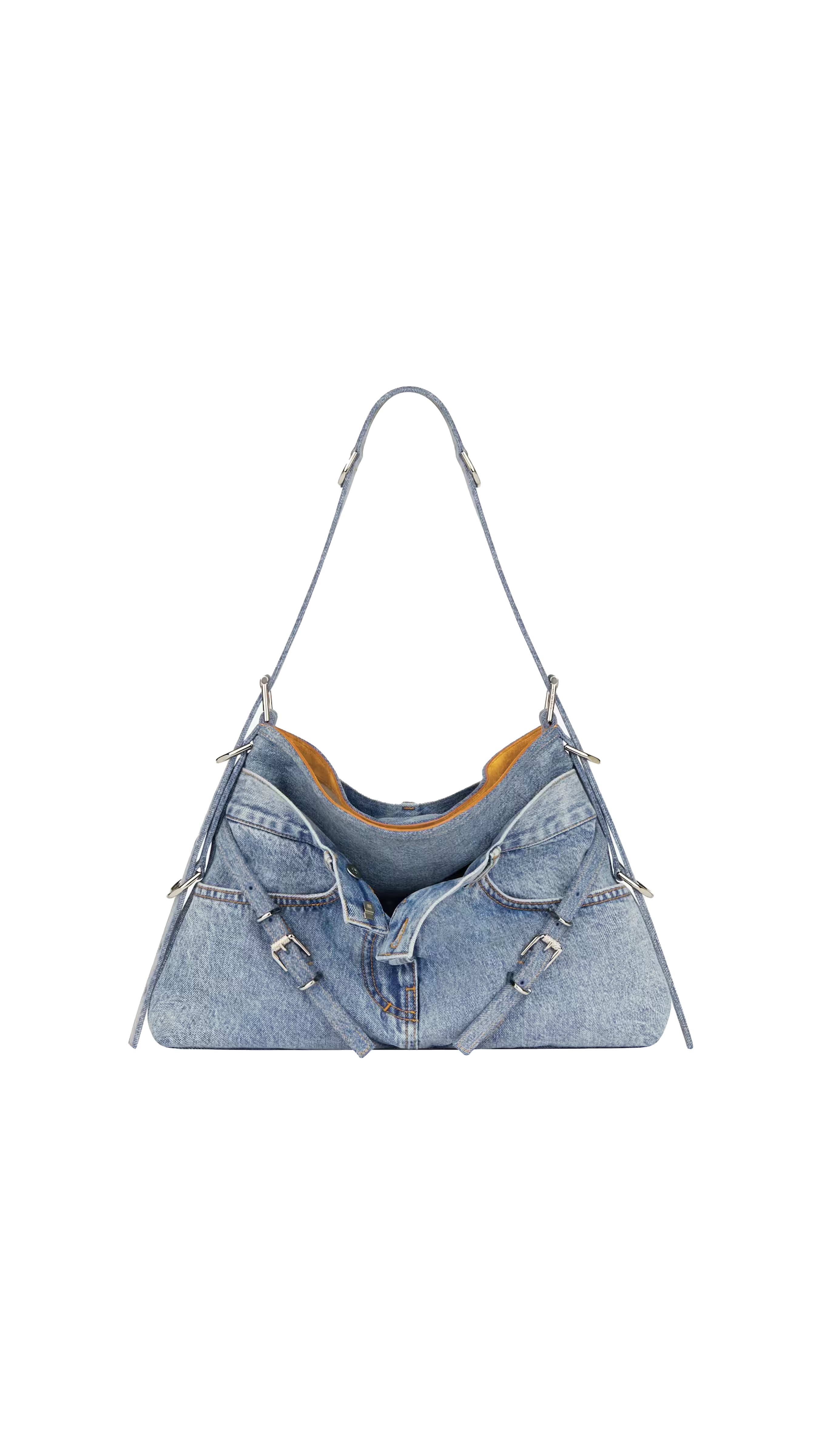 Medium Voyou Boyfriend Bag In Jeans - Medium Blue