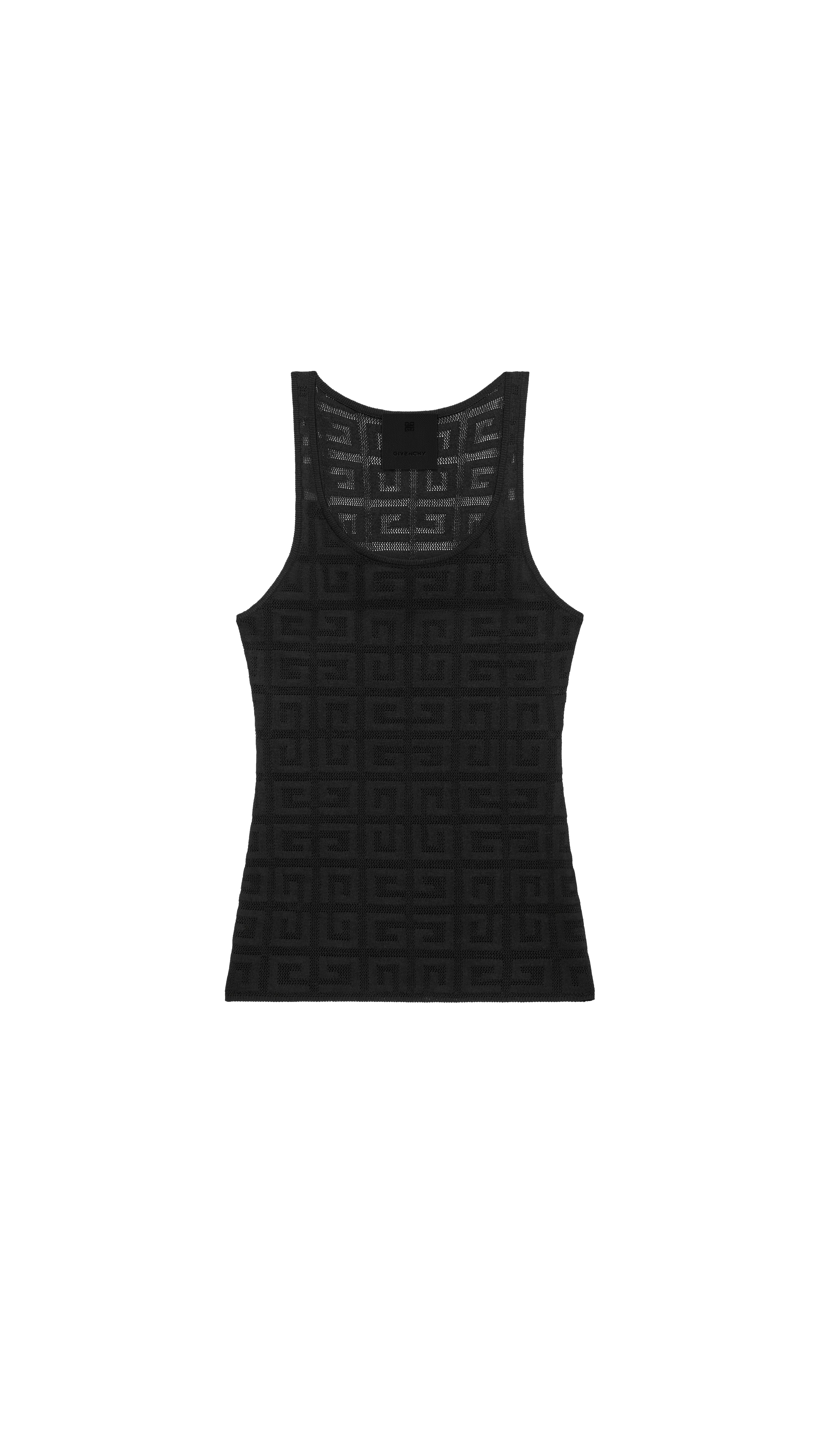 Slim Tank Top In 4G Jacquard - Black