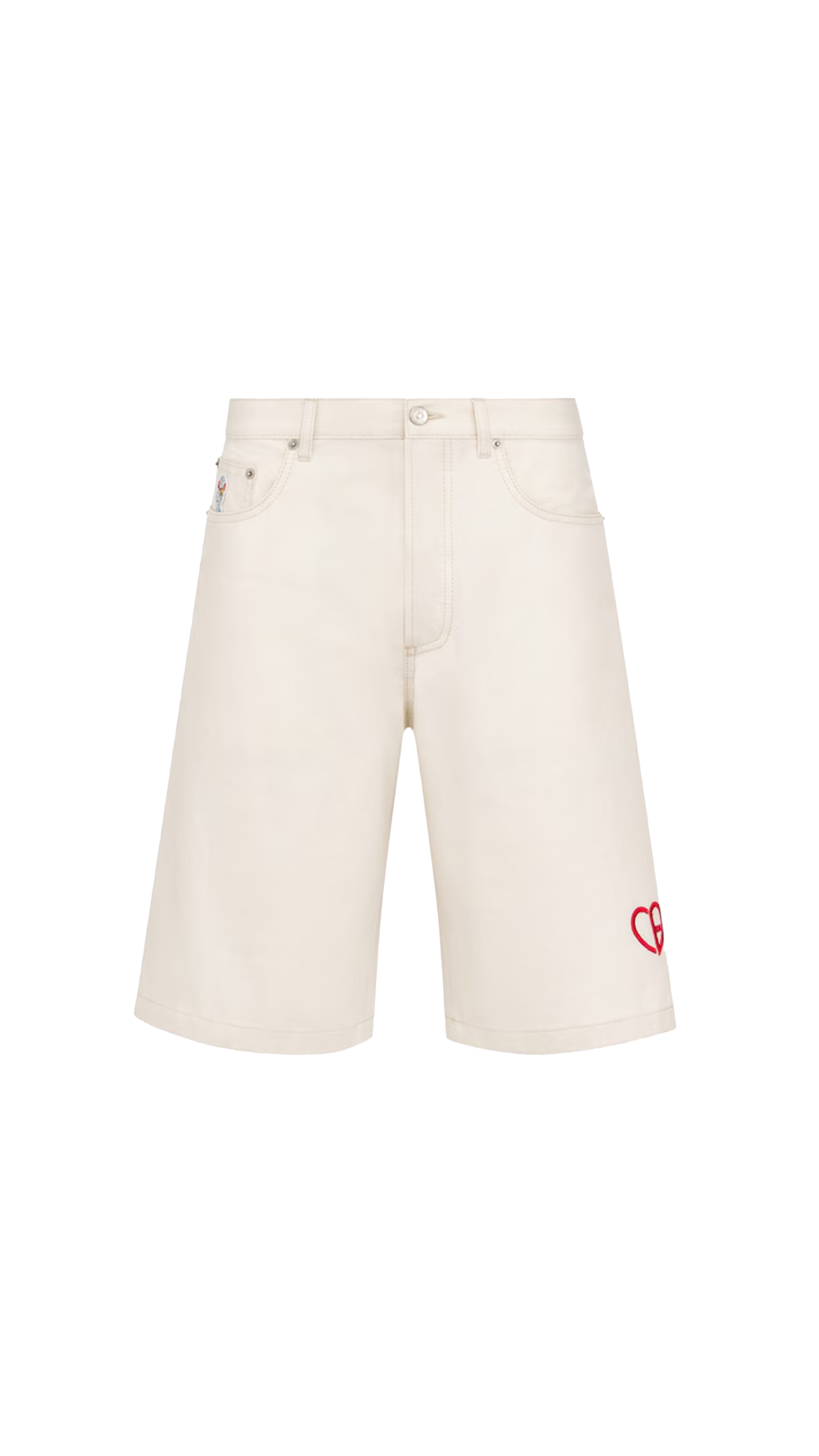 CD Heart Bermuda Shorts - White