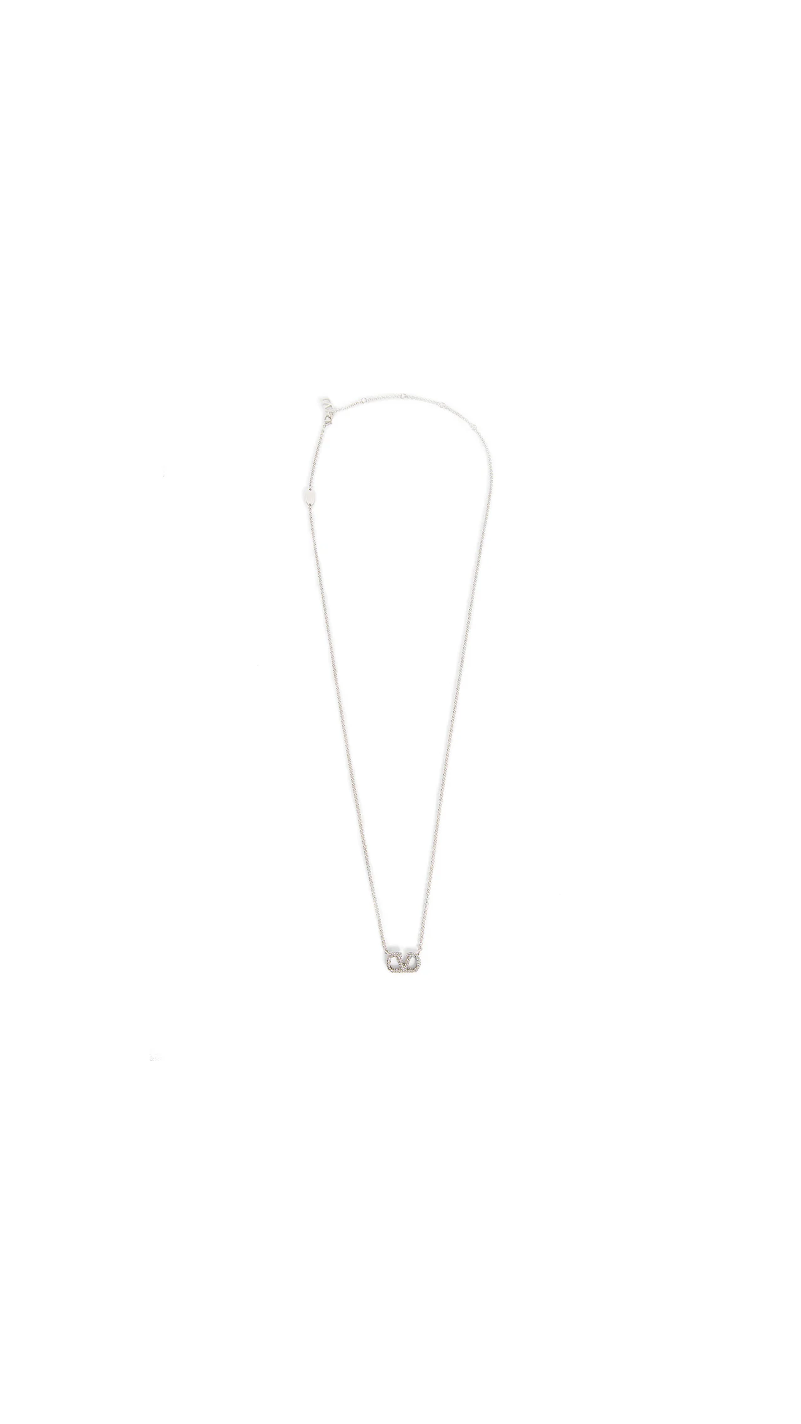 Crystal Vlogo Necklace - Silver